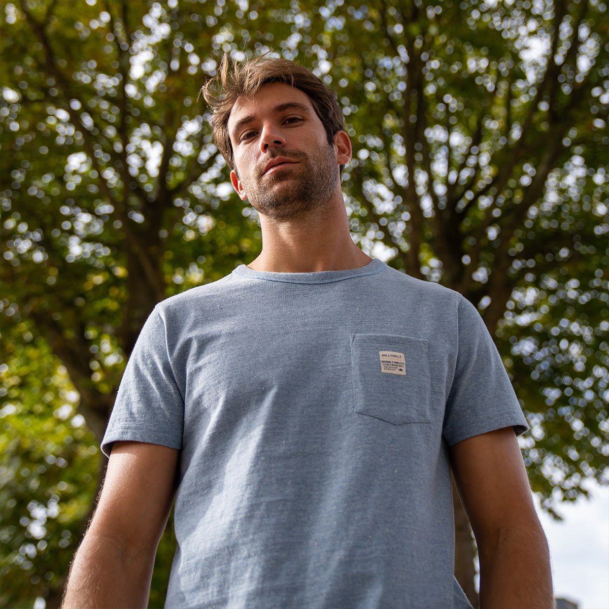 Heavy organic cotton T-shirt BILLYBELT Blue