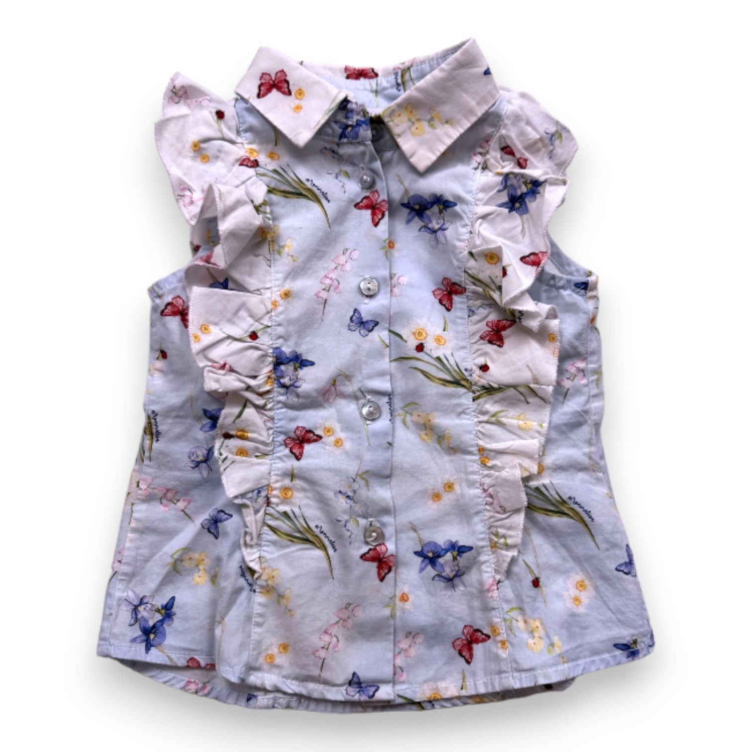 Blue baby shirt - 24 months MONNALISA - Seconde main Blue