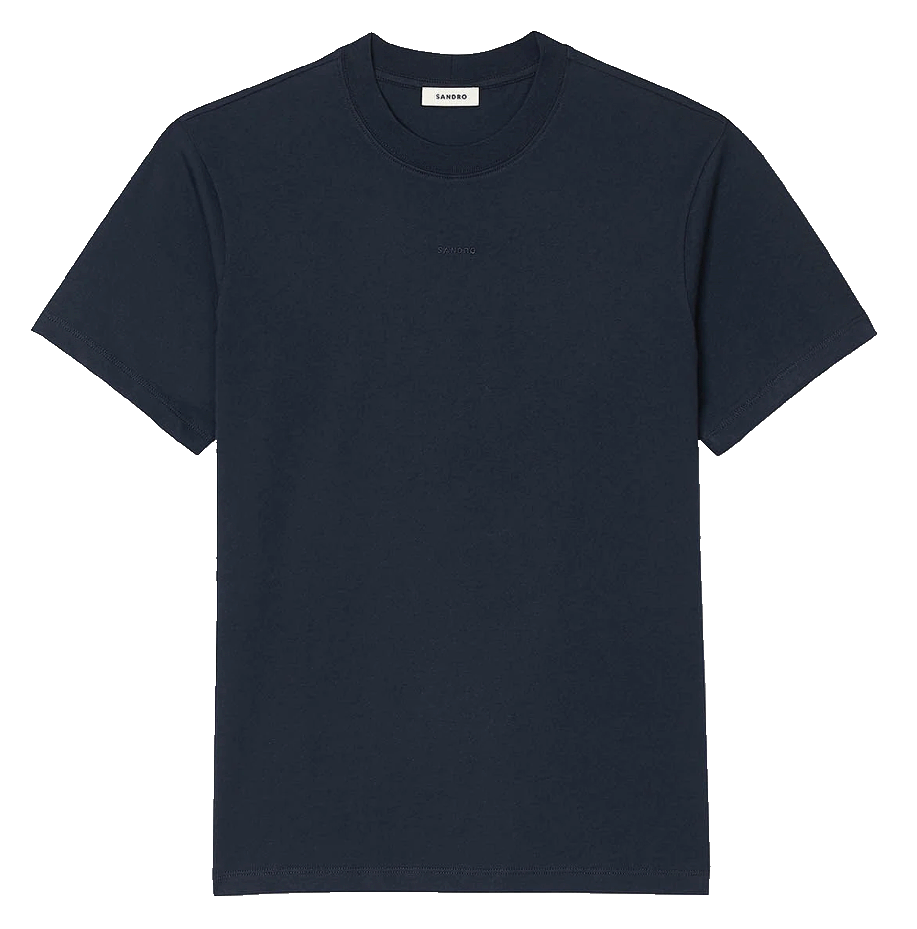 Recht, katoenen T-shirt met ronde hals SANDRO Blauw