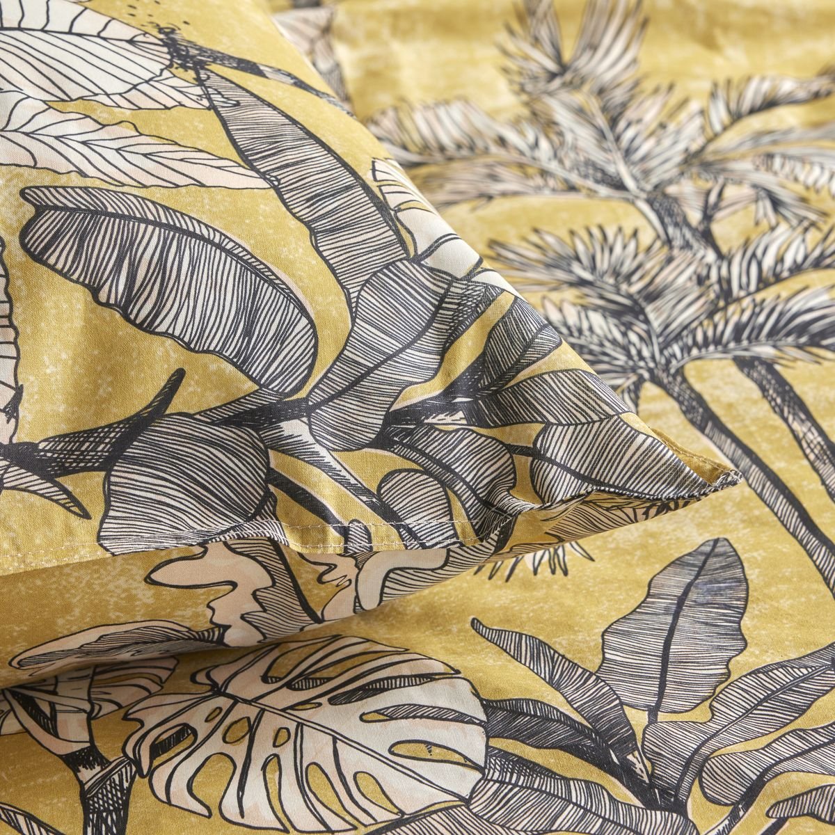 Printed cotton bed set TODAY LINGE DE MAISON Yellow
