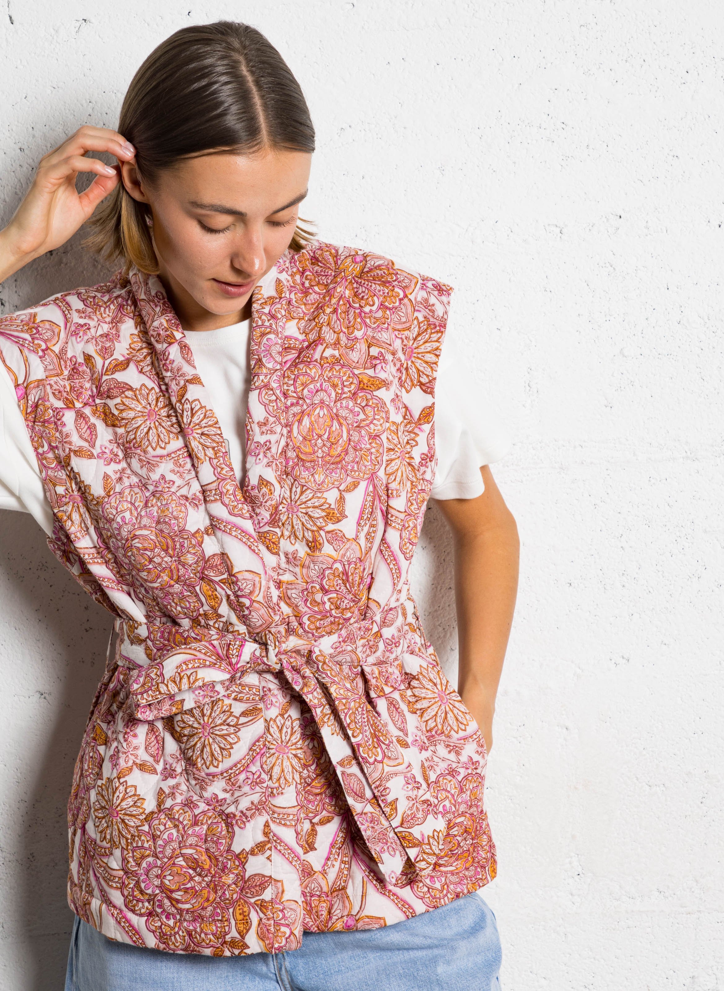 Straight-cut printed cotton jacket LA PETITE ETOILE Multicolored