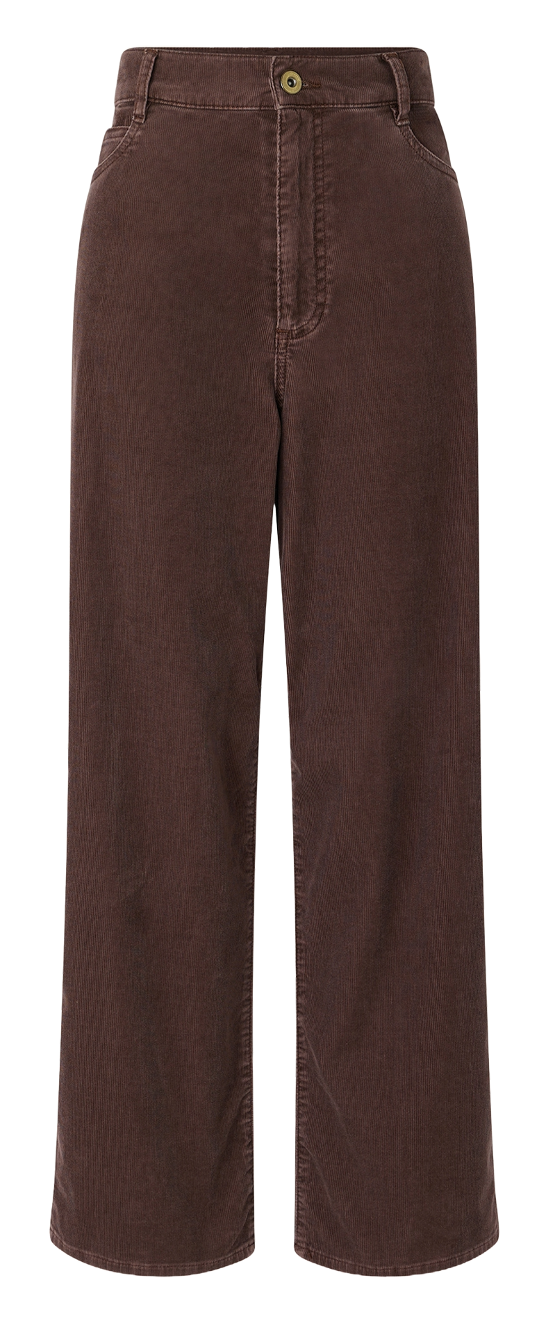 Pantalon droit taille haute en coton bio mélangé SESSUN Marron