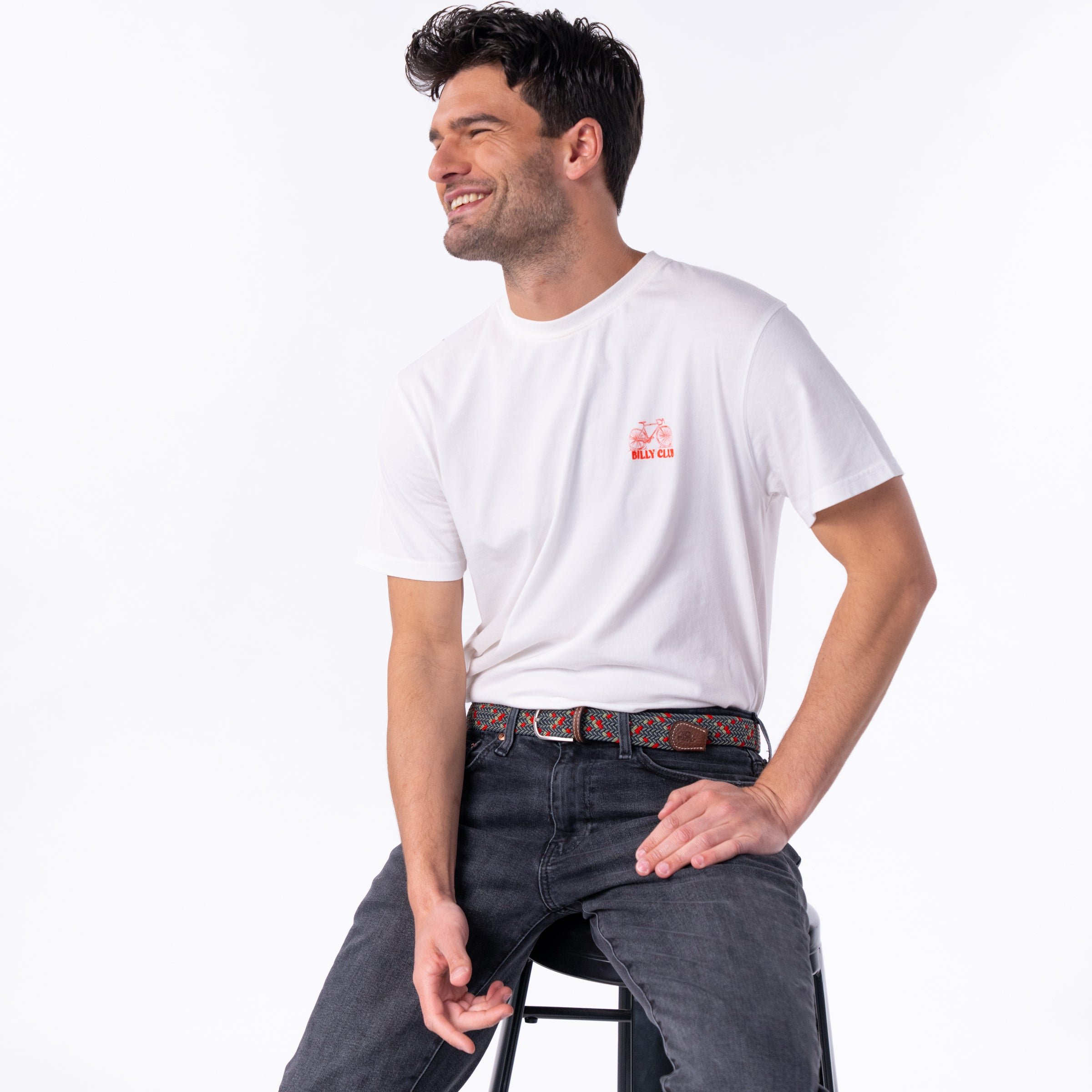 Multicolored braided elastic belt BILLYBELT Green