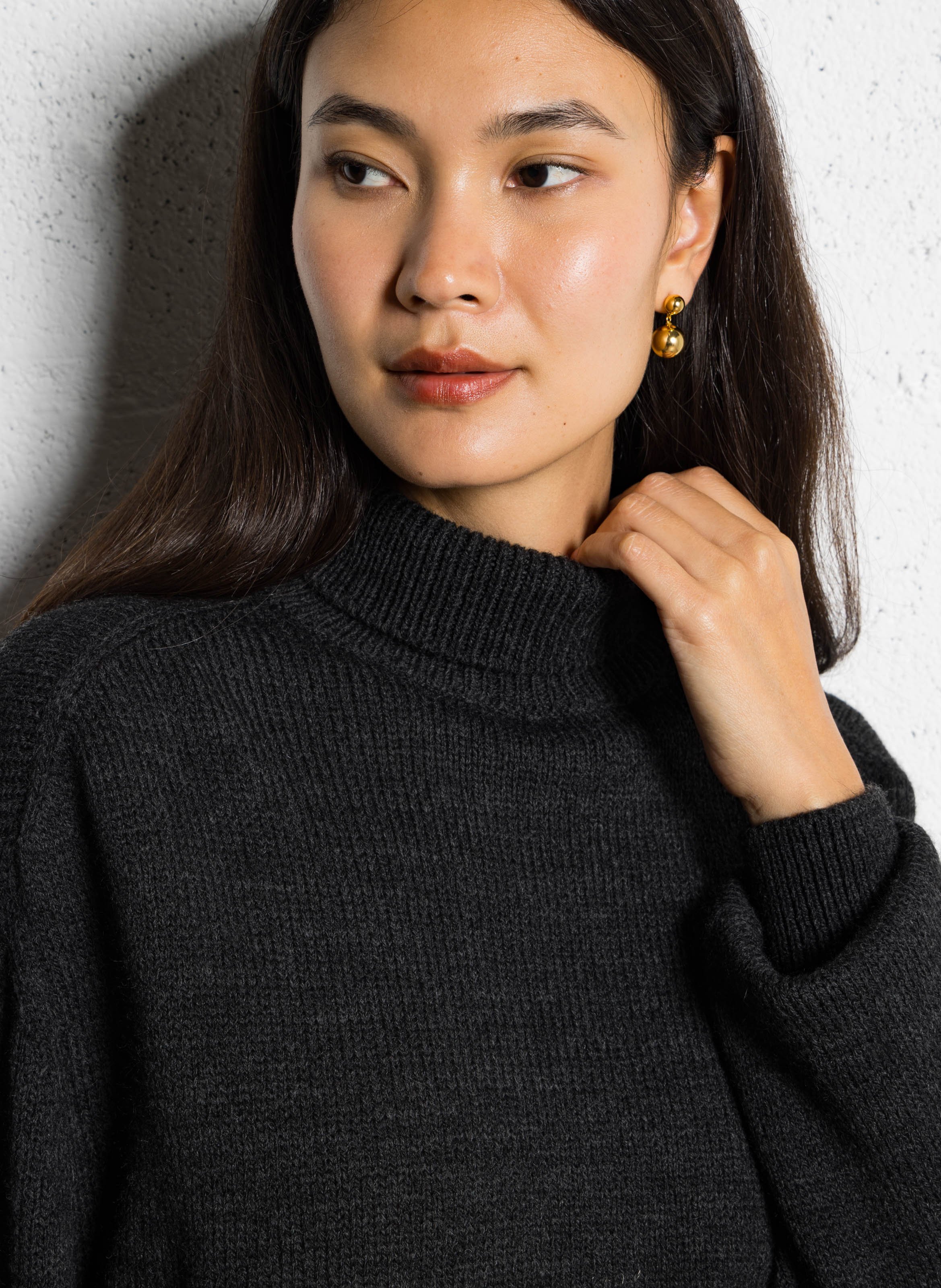 Col roulé ample en alpaga mélangé MASSCOB Noir