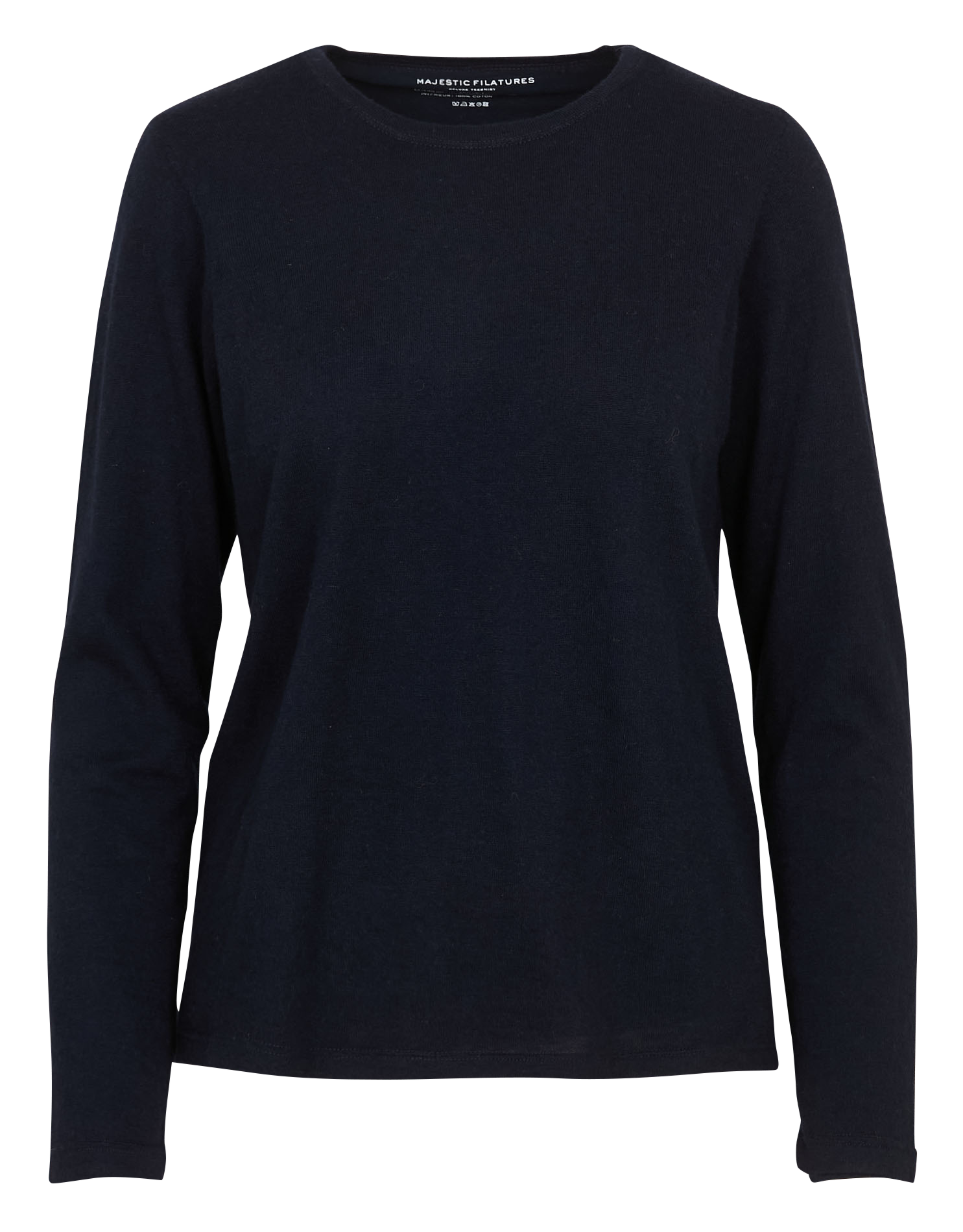 Cashmere round neck straight top MAJESTIC FILATURES Blue