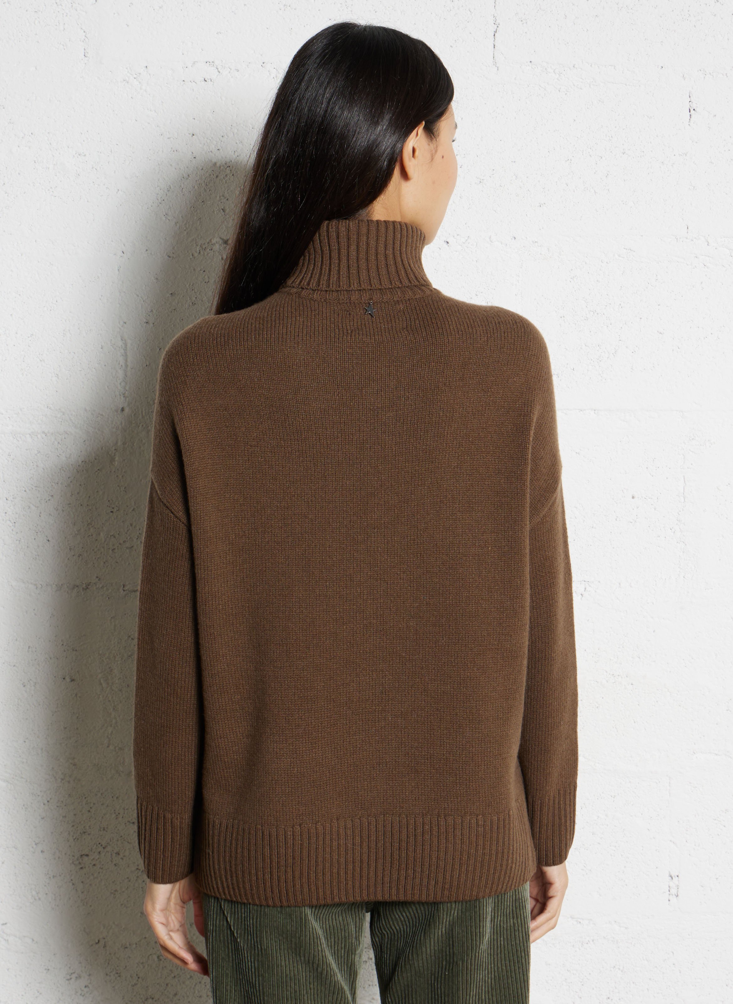 Pull col roulé en laine  SUD EXPRESS Marron