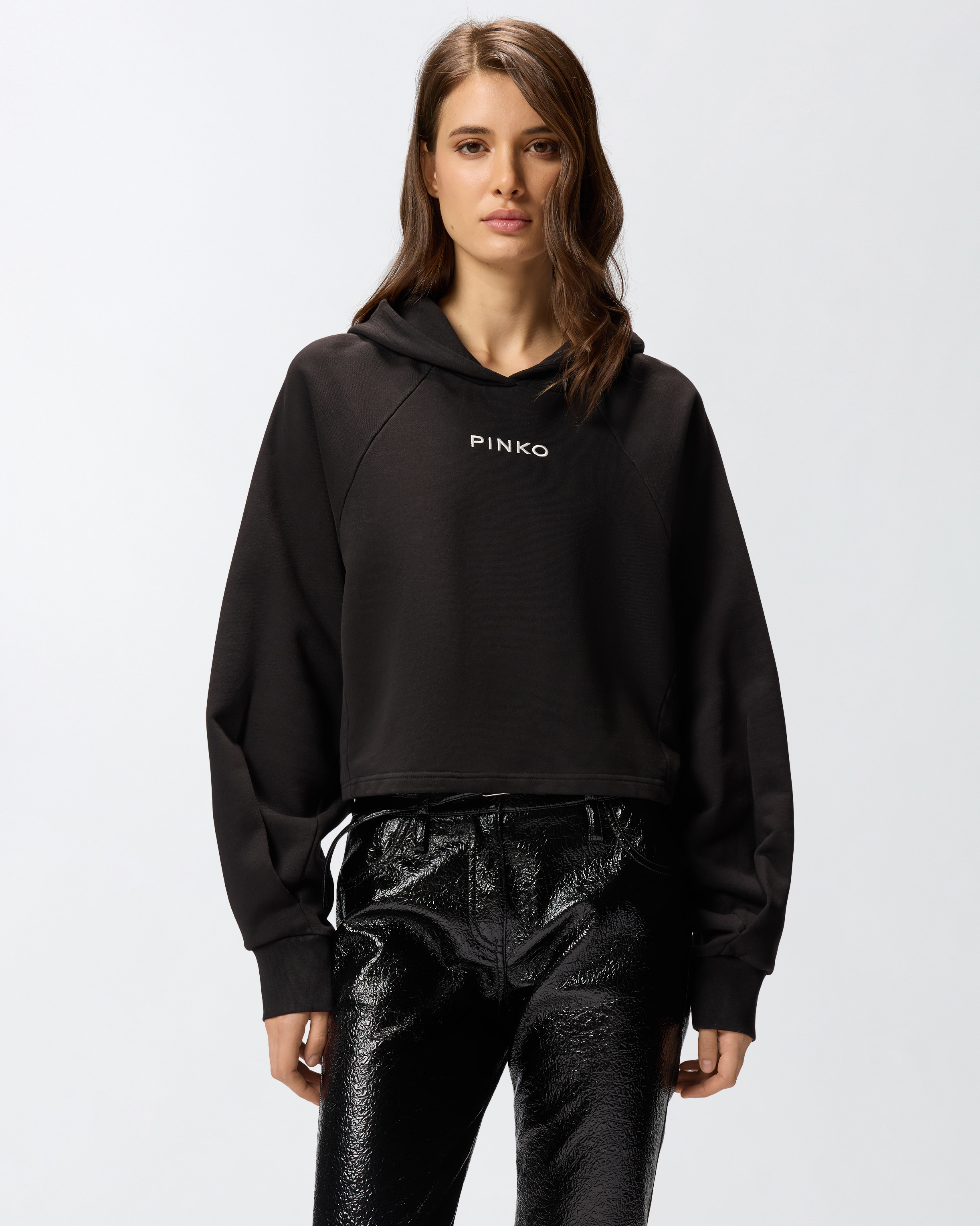 Cropped sweatshirt with embroidery PINKO