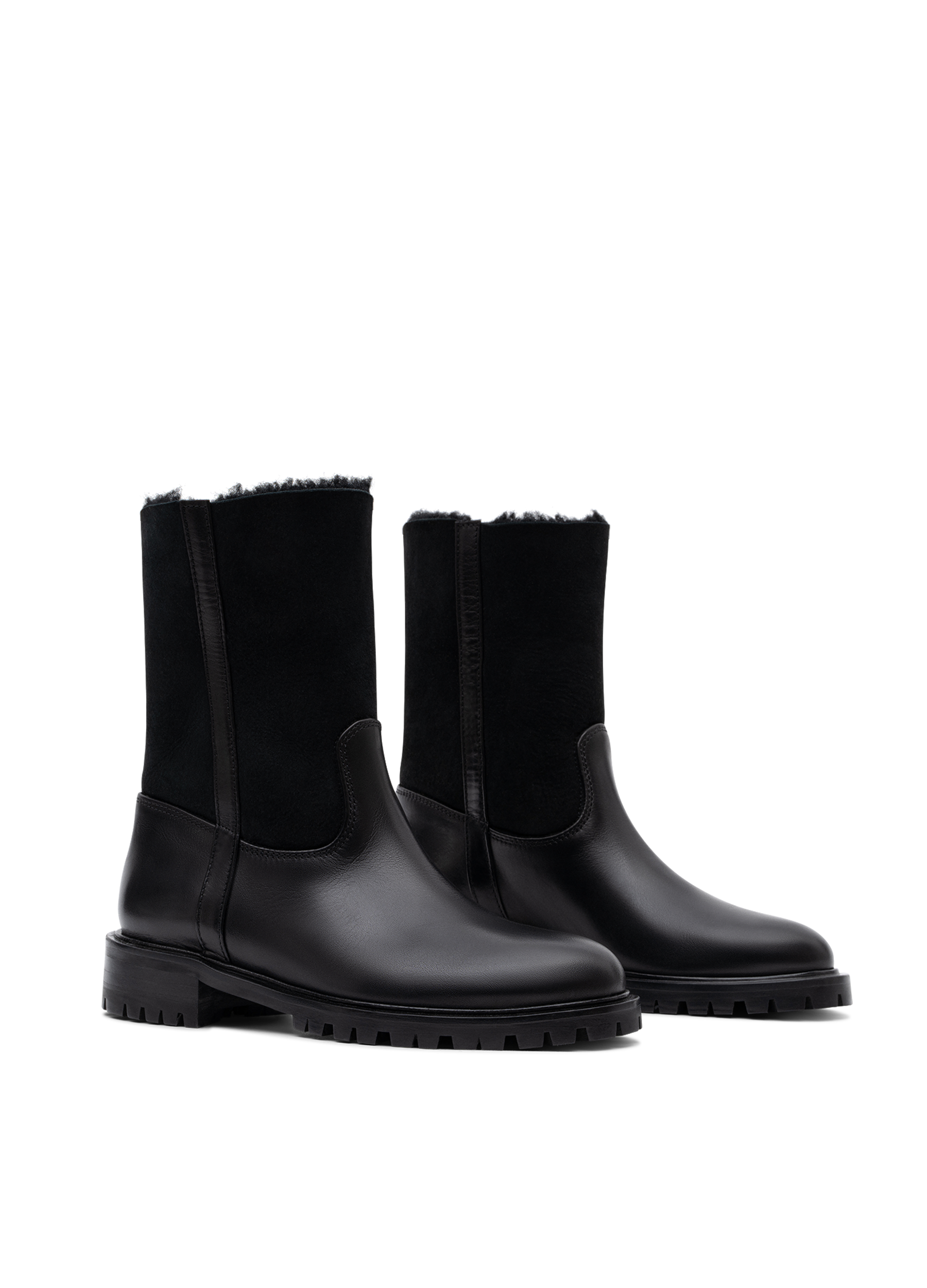 Black nappa leather lined ankle boots PARALLELE PARIS Black