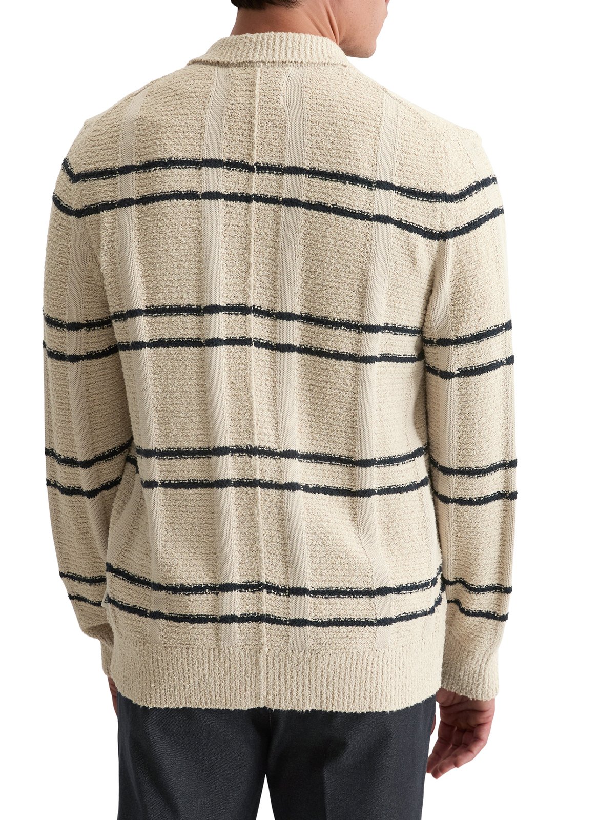 Cotton-blend cardigan with classic collar MARC O'POLO Beige