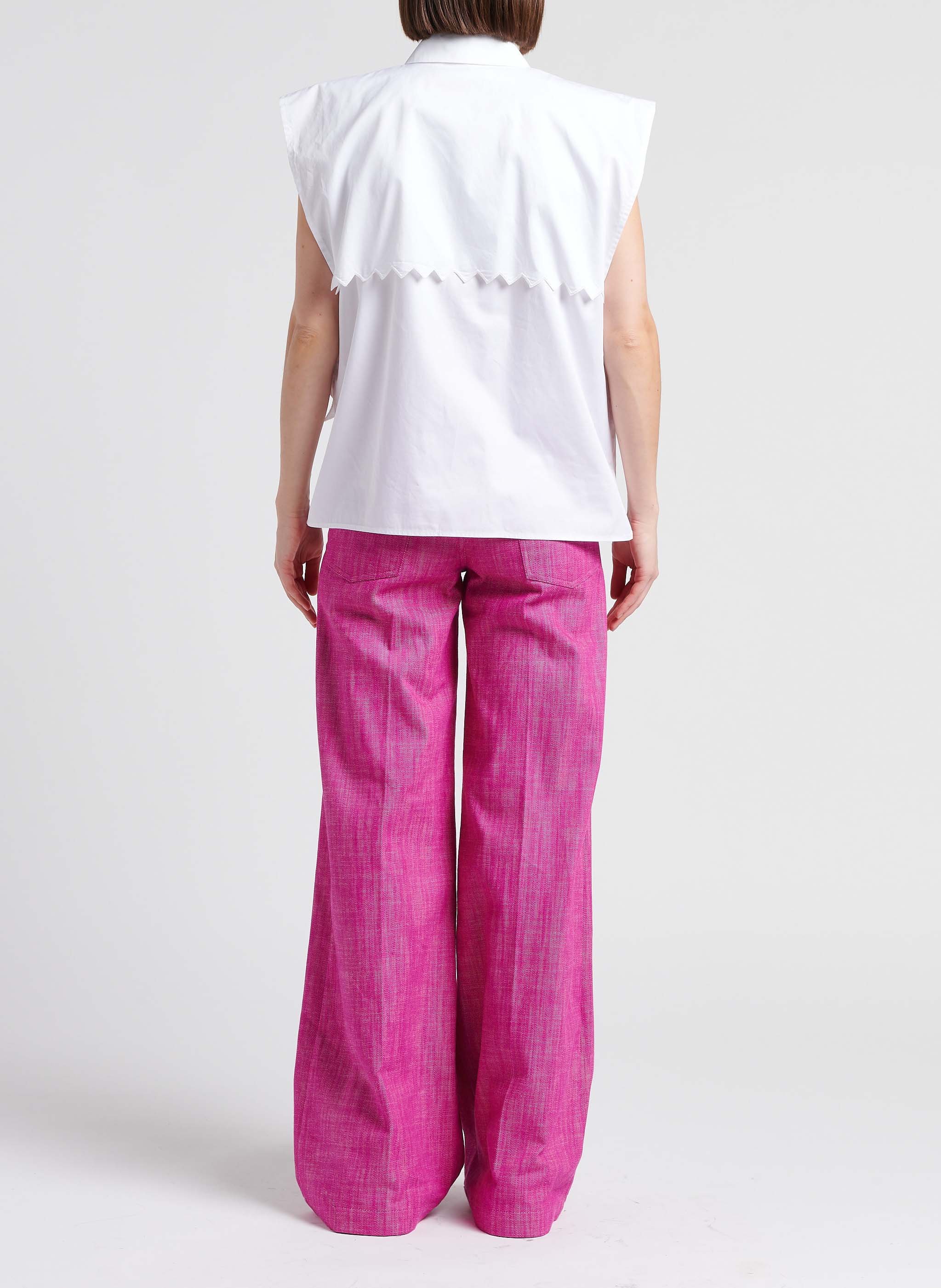 Relaxed cotton zigzag shirt COLLECTORS CLUB White