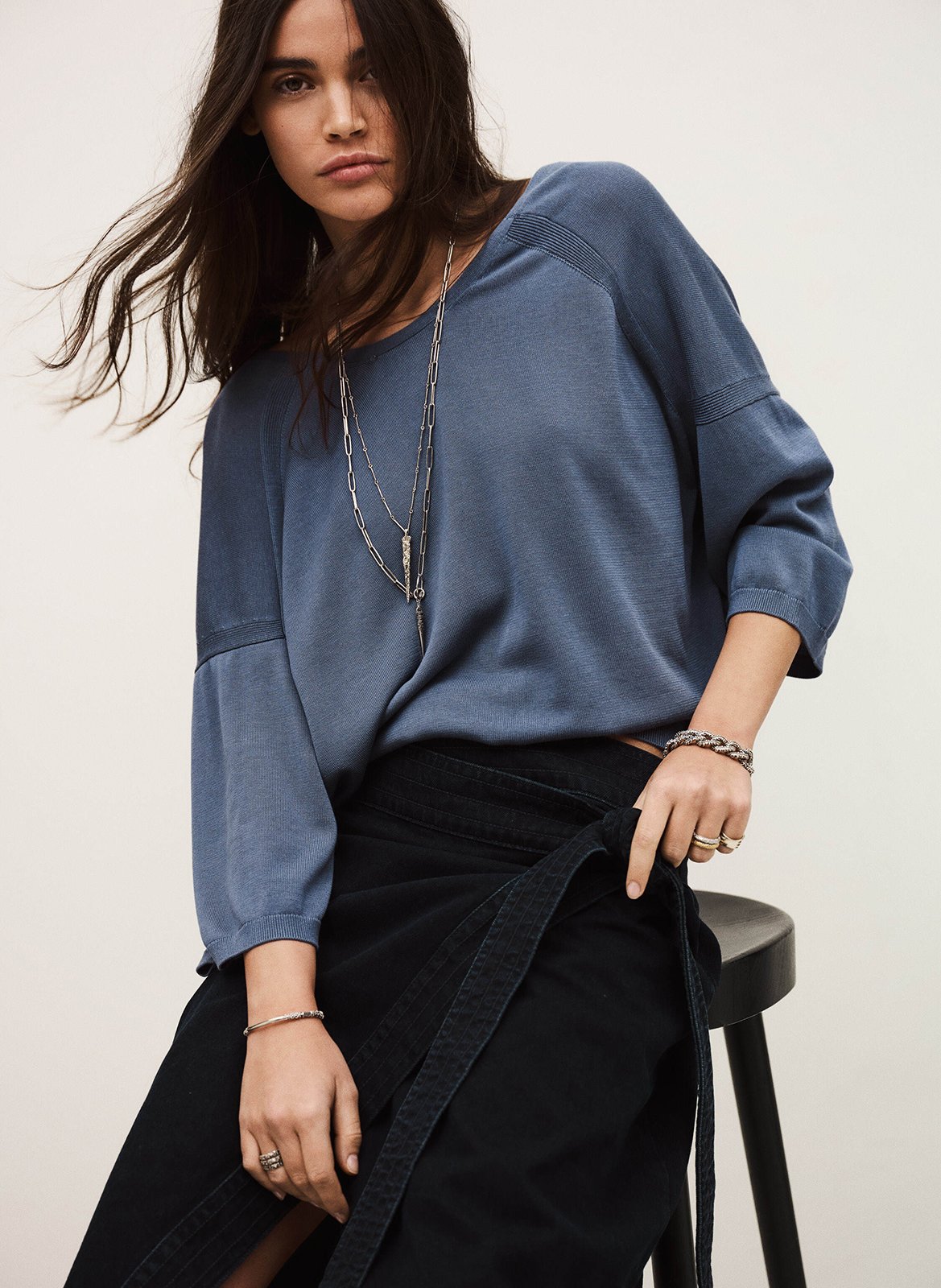 Pull col rond BA&SH Bleu