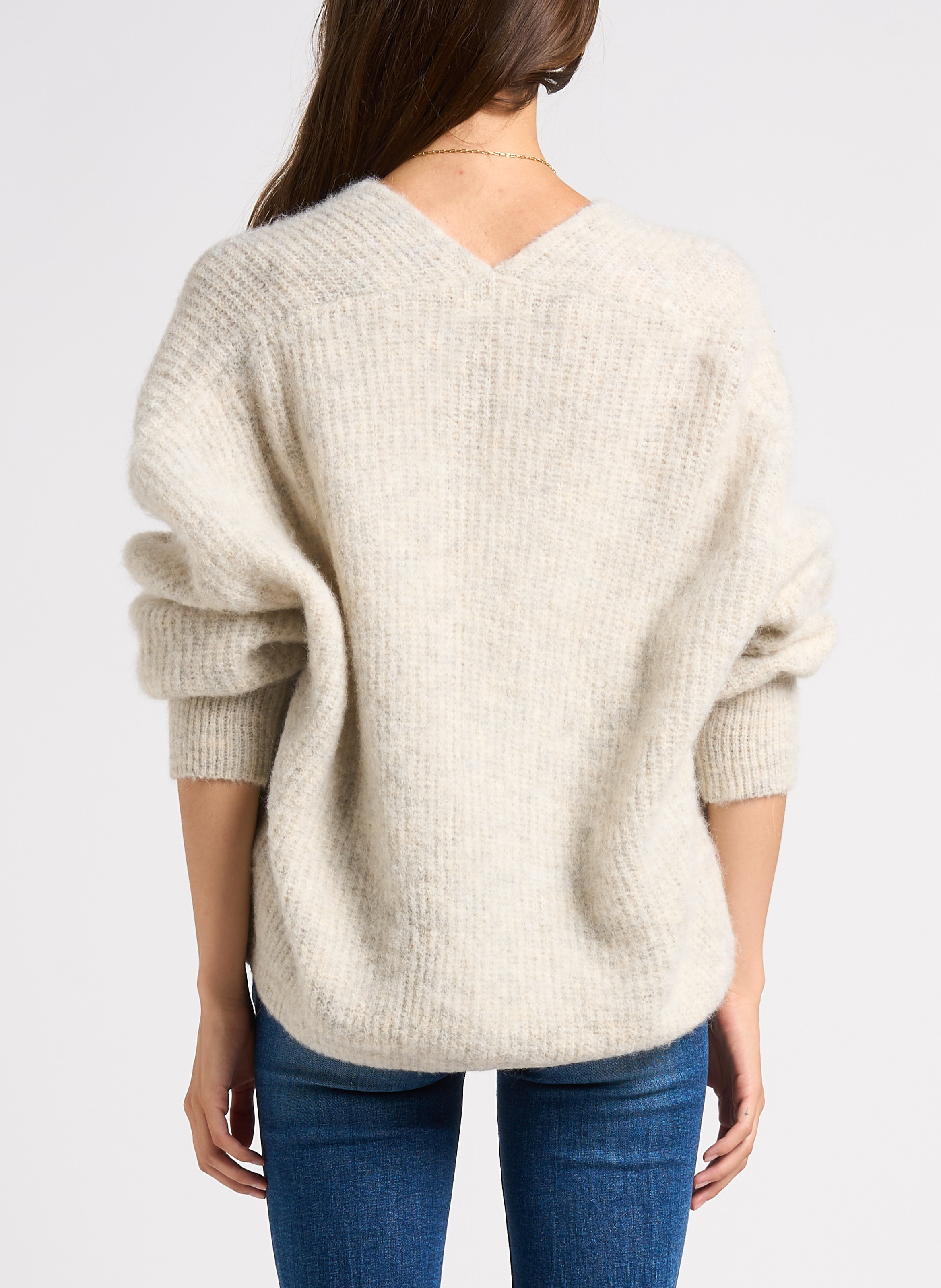 Open wool and alpaca blend cardigan AMERICAN VINTAGE Beige