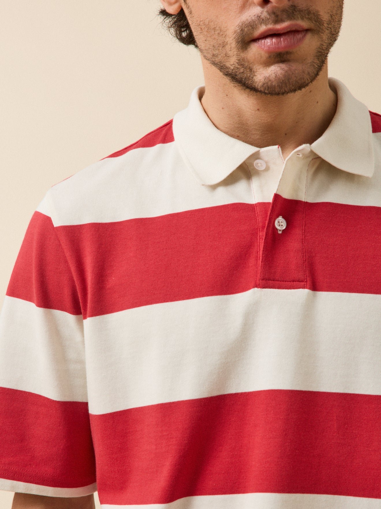 Organic cotton striped polo CYRILLUS Red