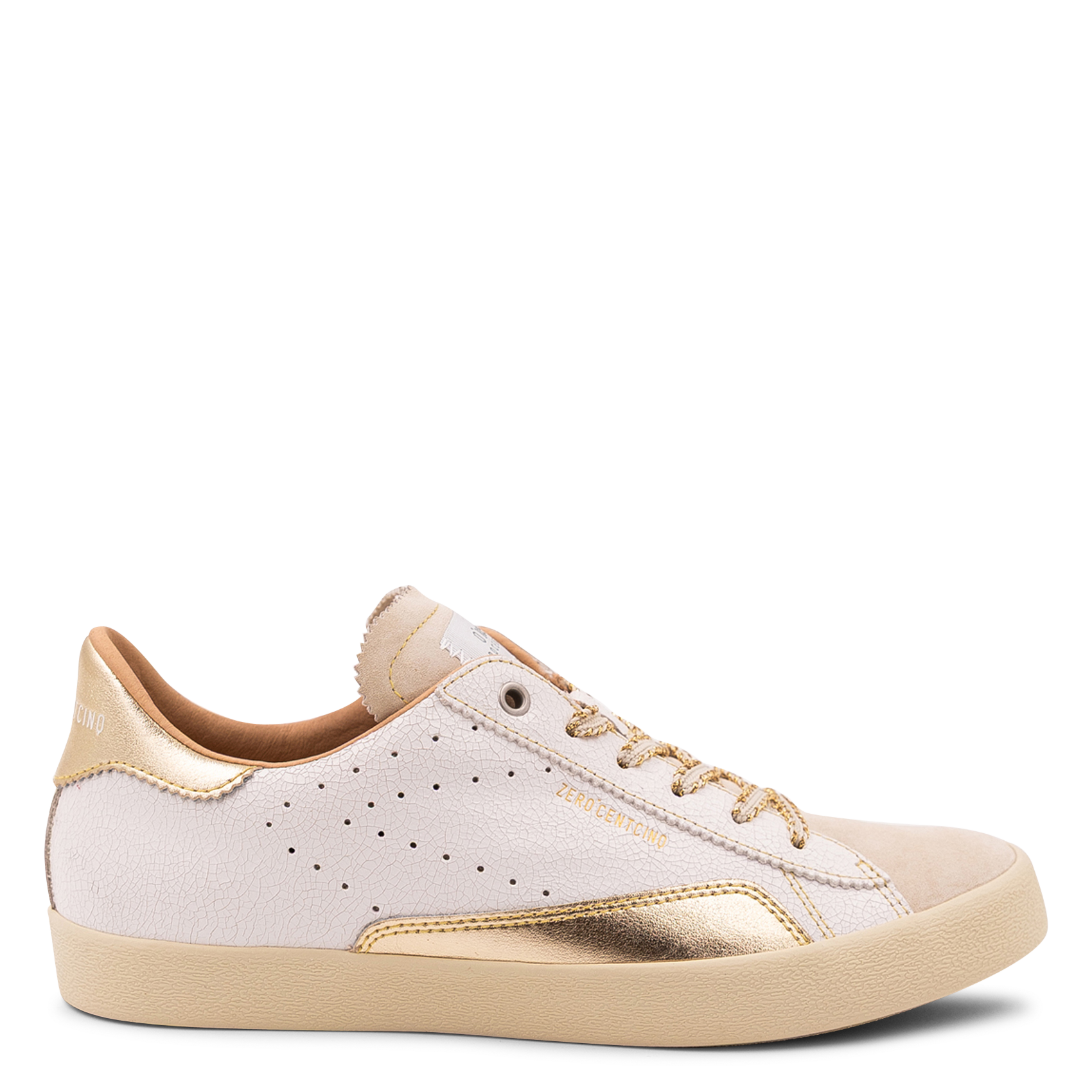 Baskets basses en cuir craquelé 0'105 Blanc