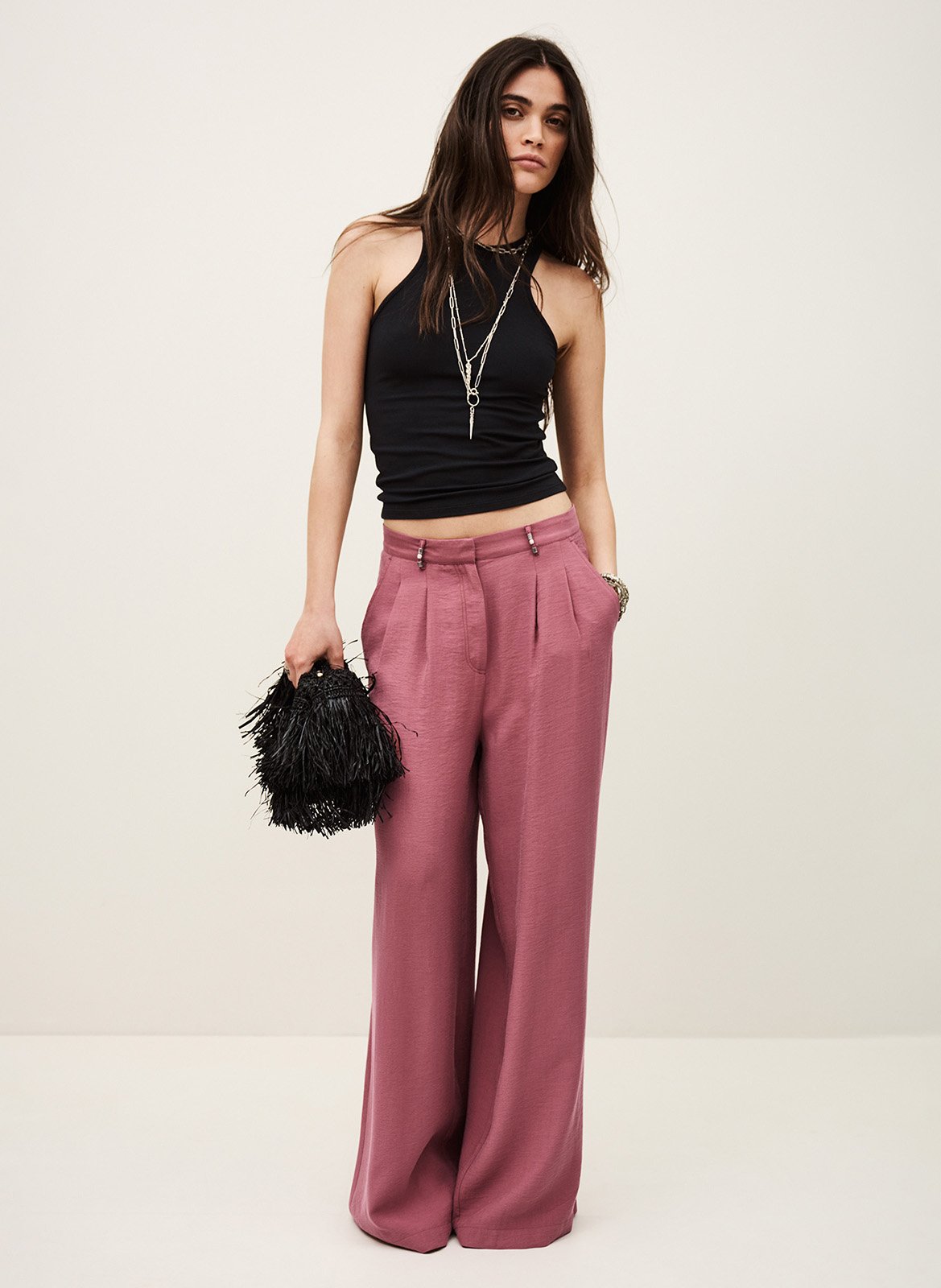 Pantalon large Rose