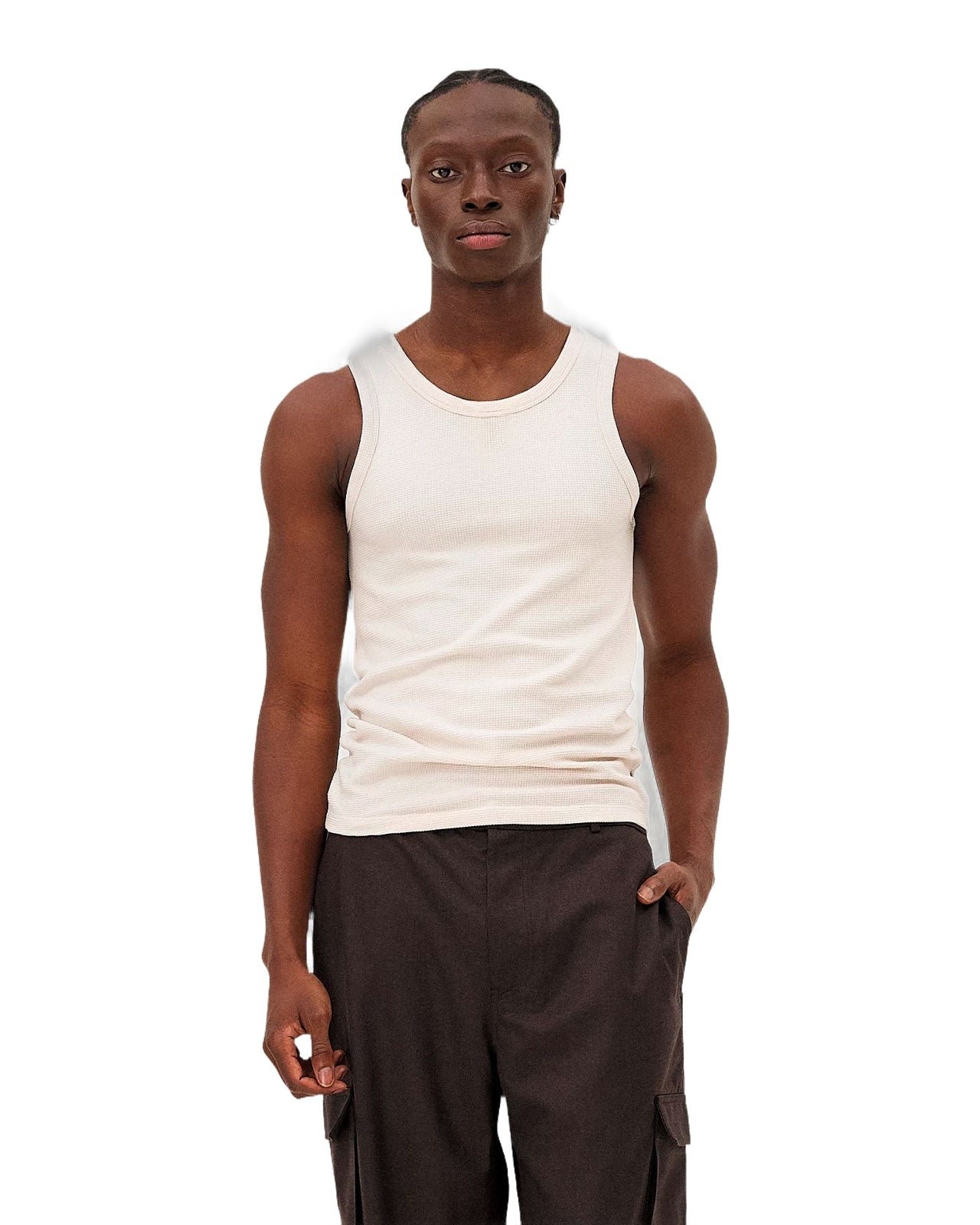 Fitted tank top Leo ecru Noyoco Red