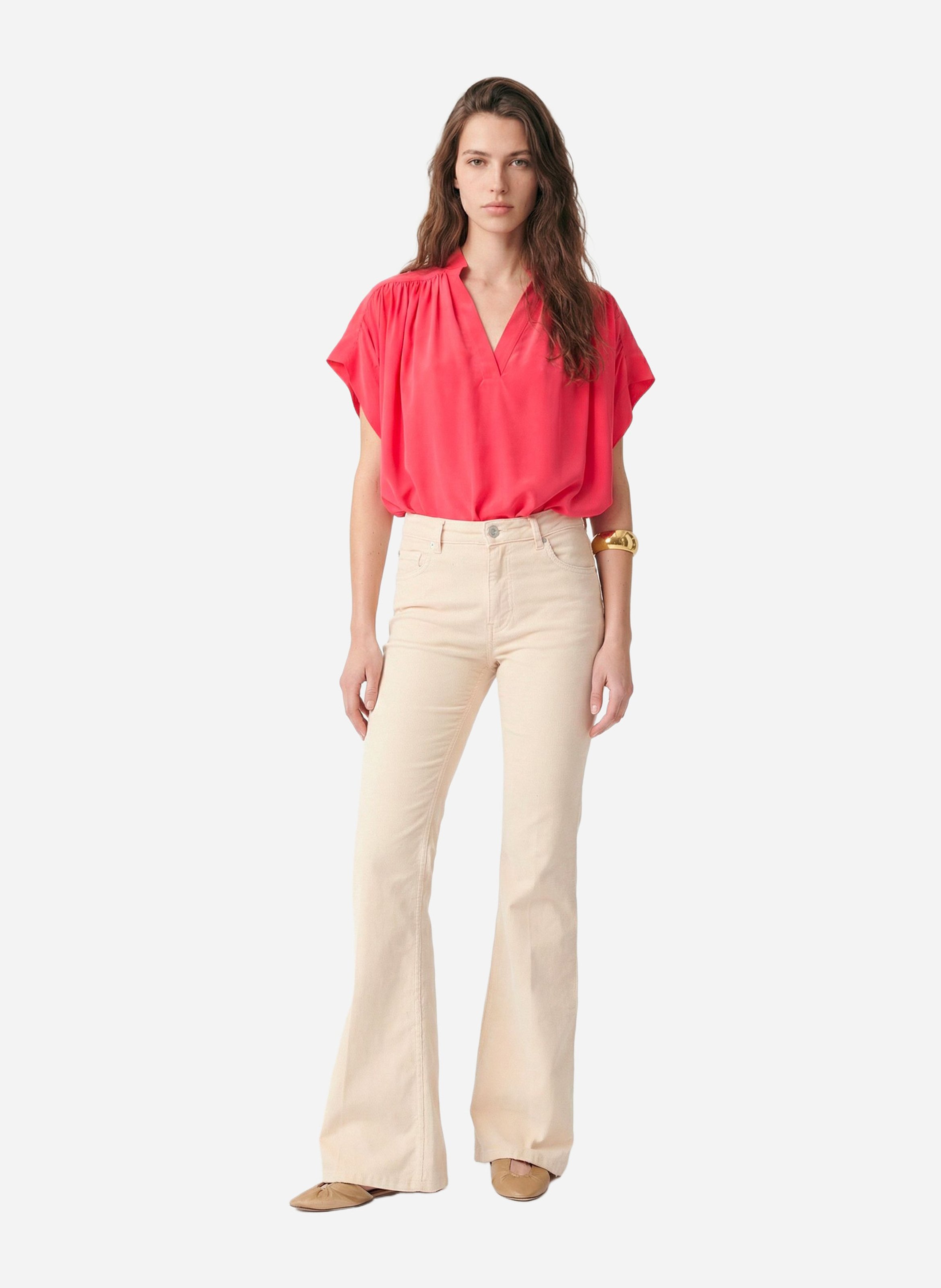 Flowy silk blouse VANESSA BRUNO Pink