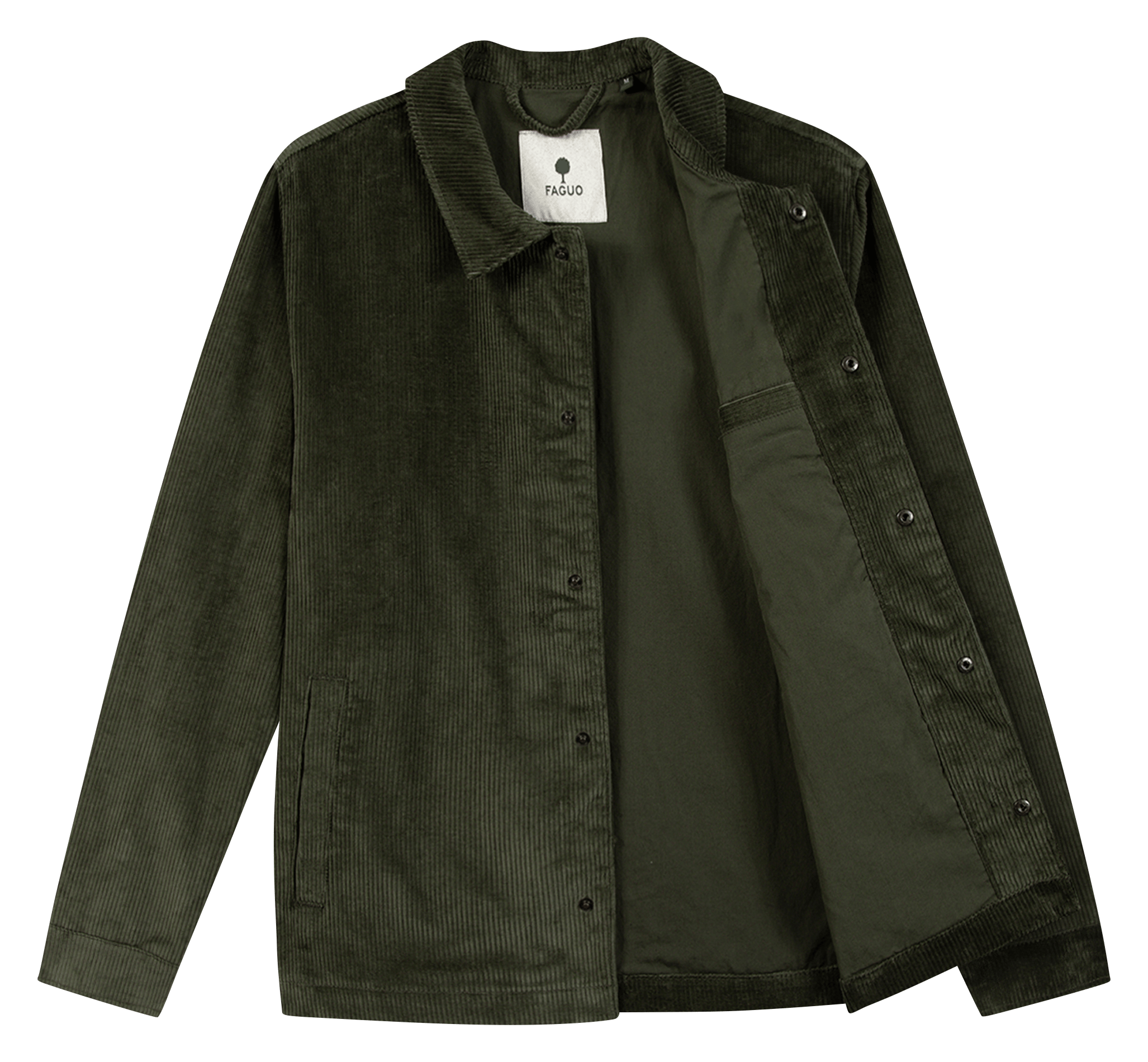 Veste droite en velours côtelé FAGUO Kaki