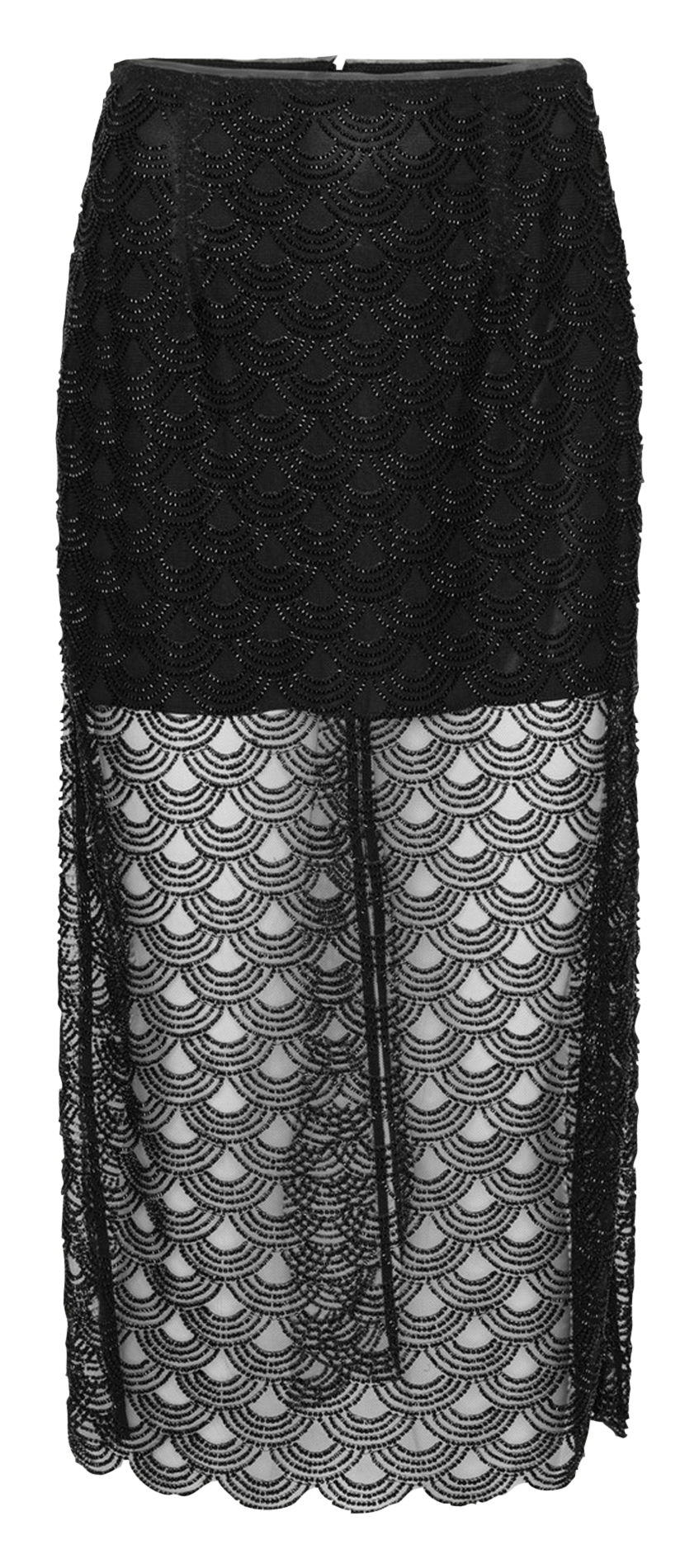 Jupe midi à sequins ROTATE Noir