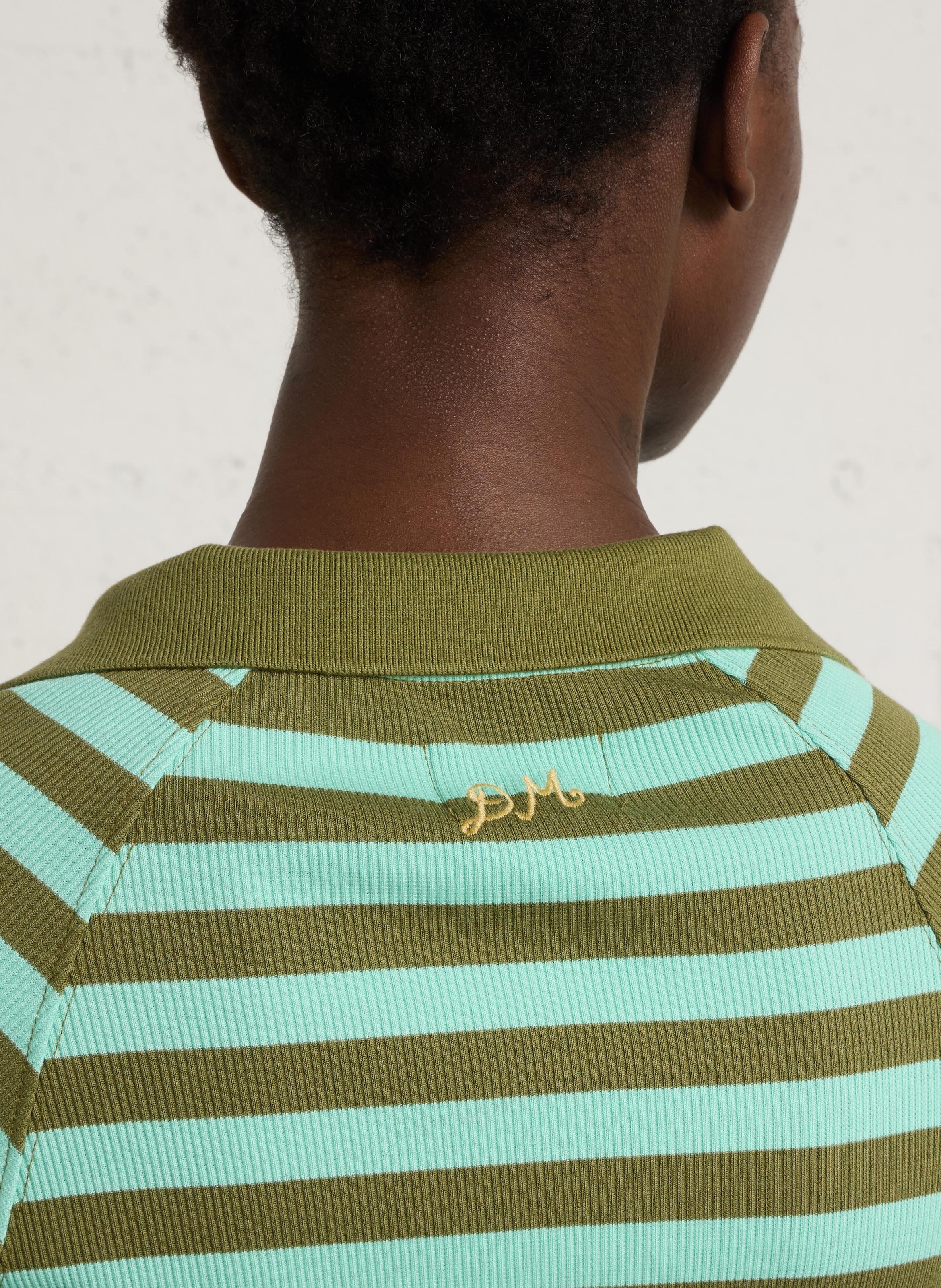 Striped classic collar top DAMSON MADDER Green