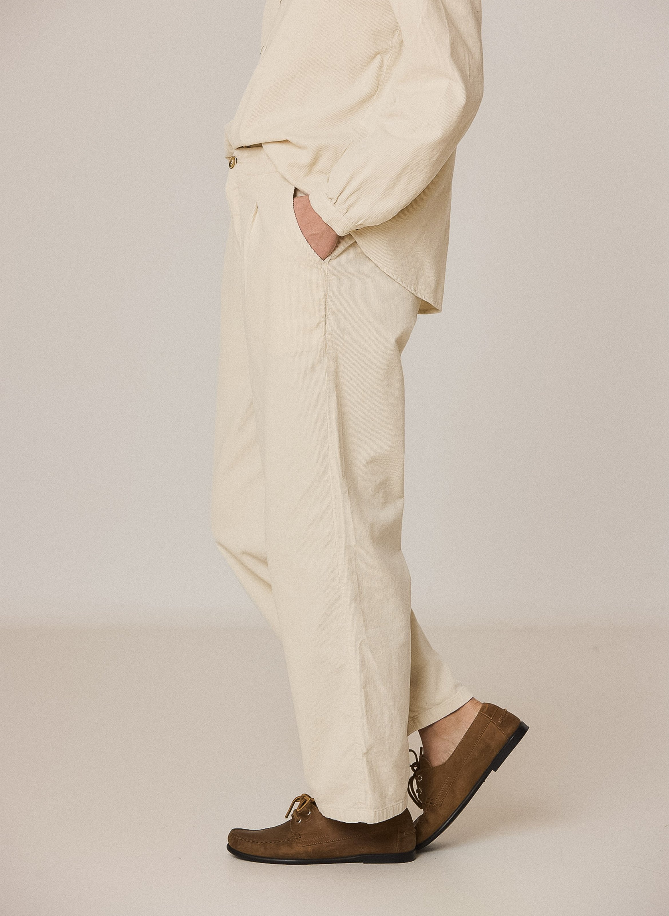 Wide-leg organic cotton pants INDI & COLD Beige