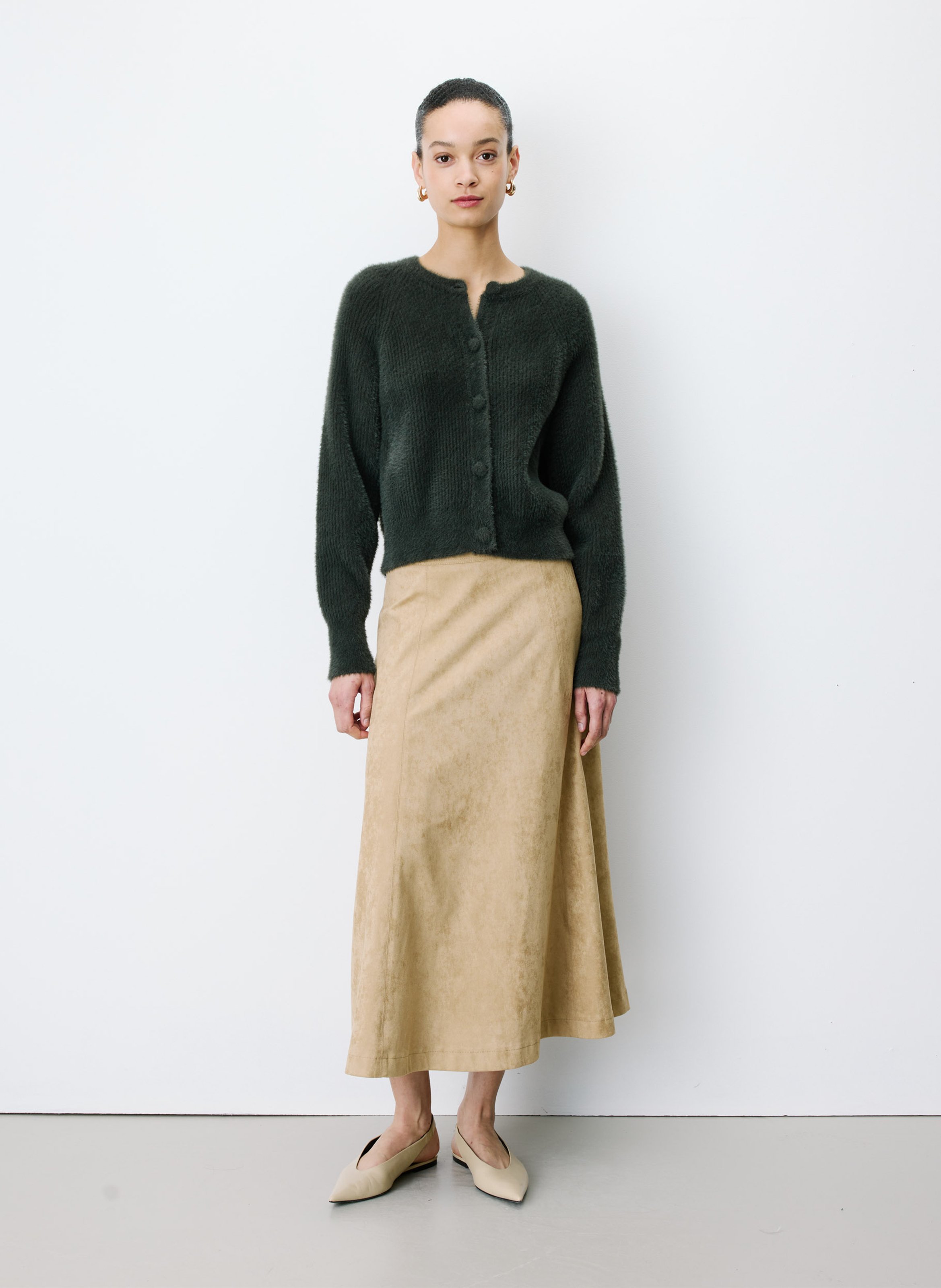 Gerader Rundhals-Cardigan | Grun GRACE ET MILA Damen
