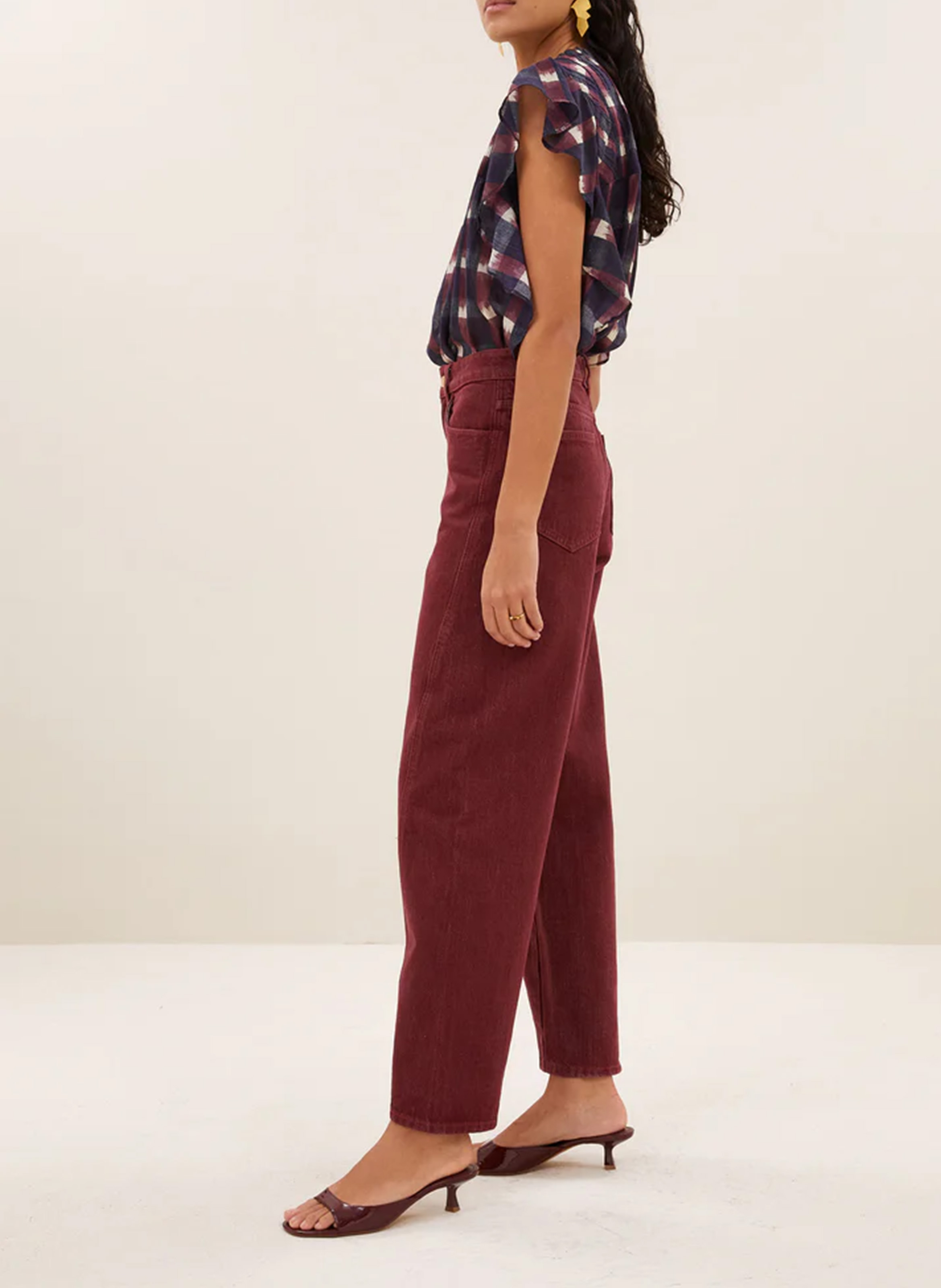 Weit geschnittene Jeans aus Bio-Baumwolle BY BAR Rot