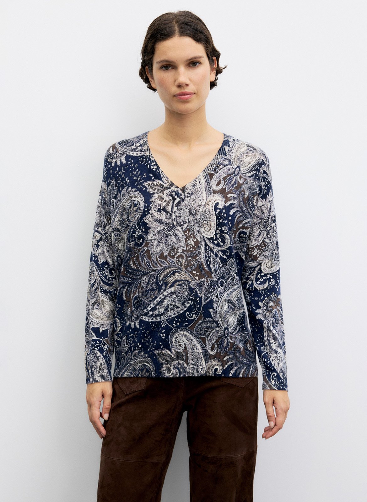 Straight V-neck wool vest GERARD DAREL Blue