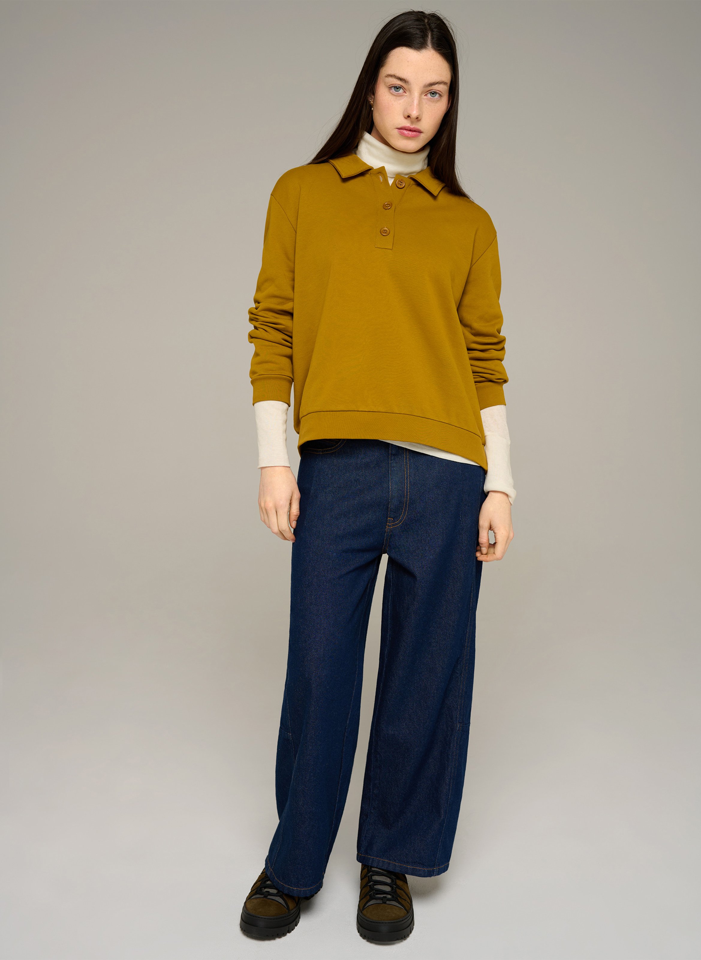 Bio-Baumwoll-Sweatshirt COTELAC ACOTE Gelb
