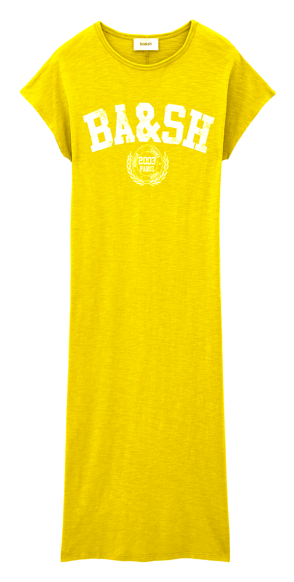 Robe midi imprimée col rond  | Jaune BA&SH Femme