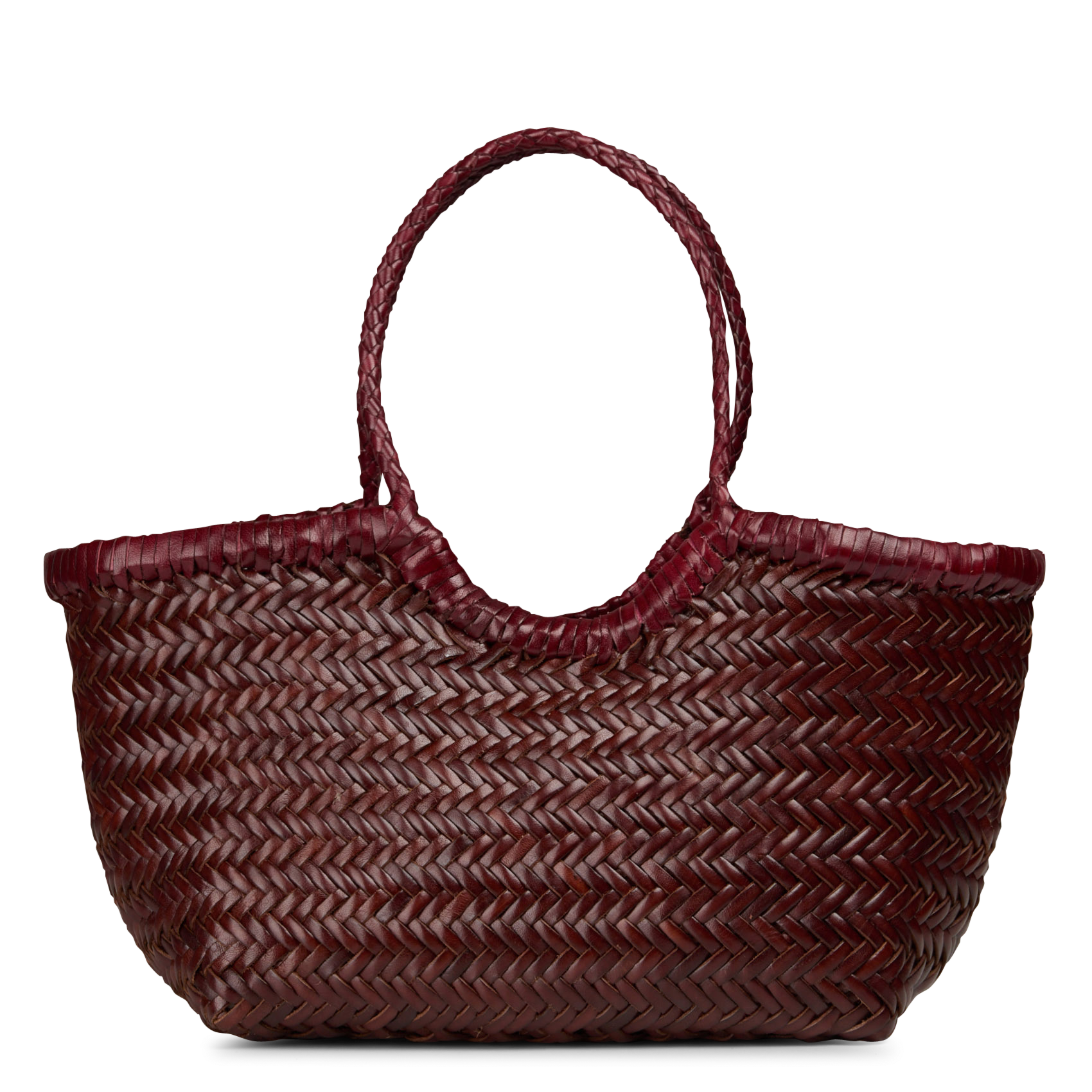 Woven leather handbag DRAGON DIFFUSION Red