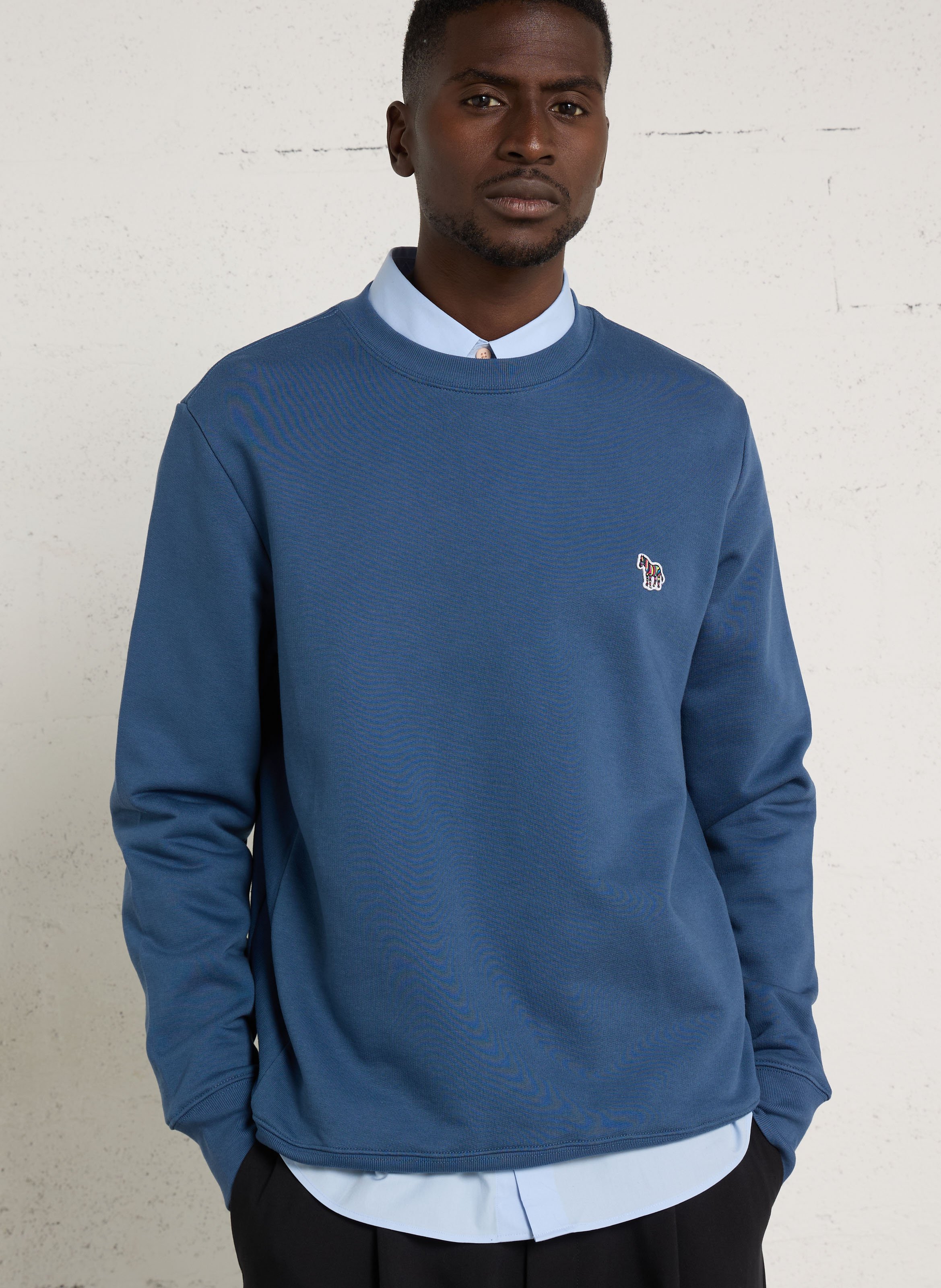 Sweat col rond en coton bio PAUL SMITH Bleu
