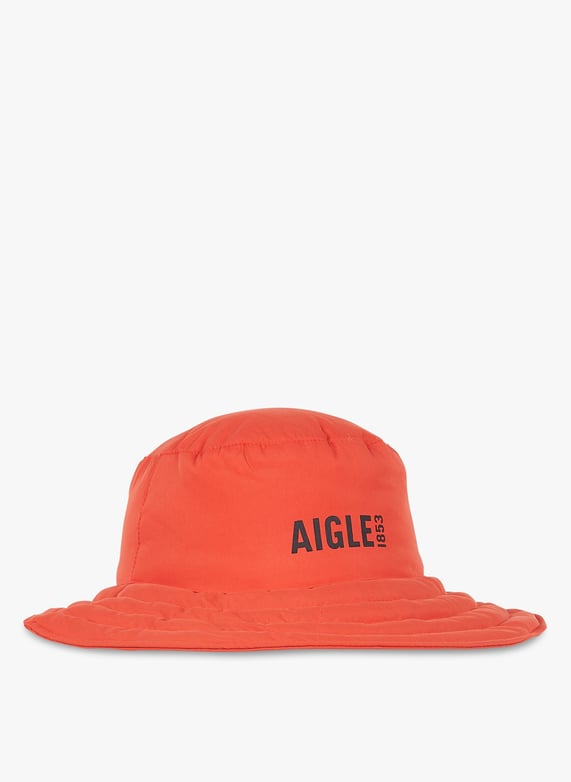 Orange Printed logo bucket hat