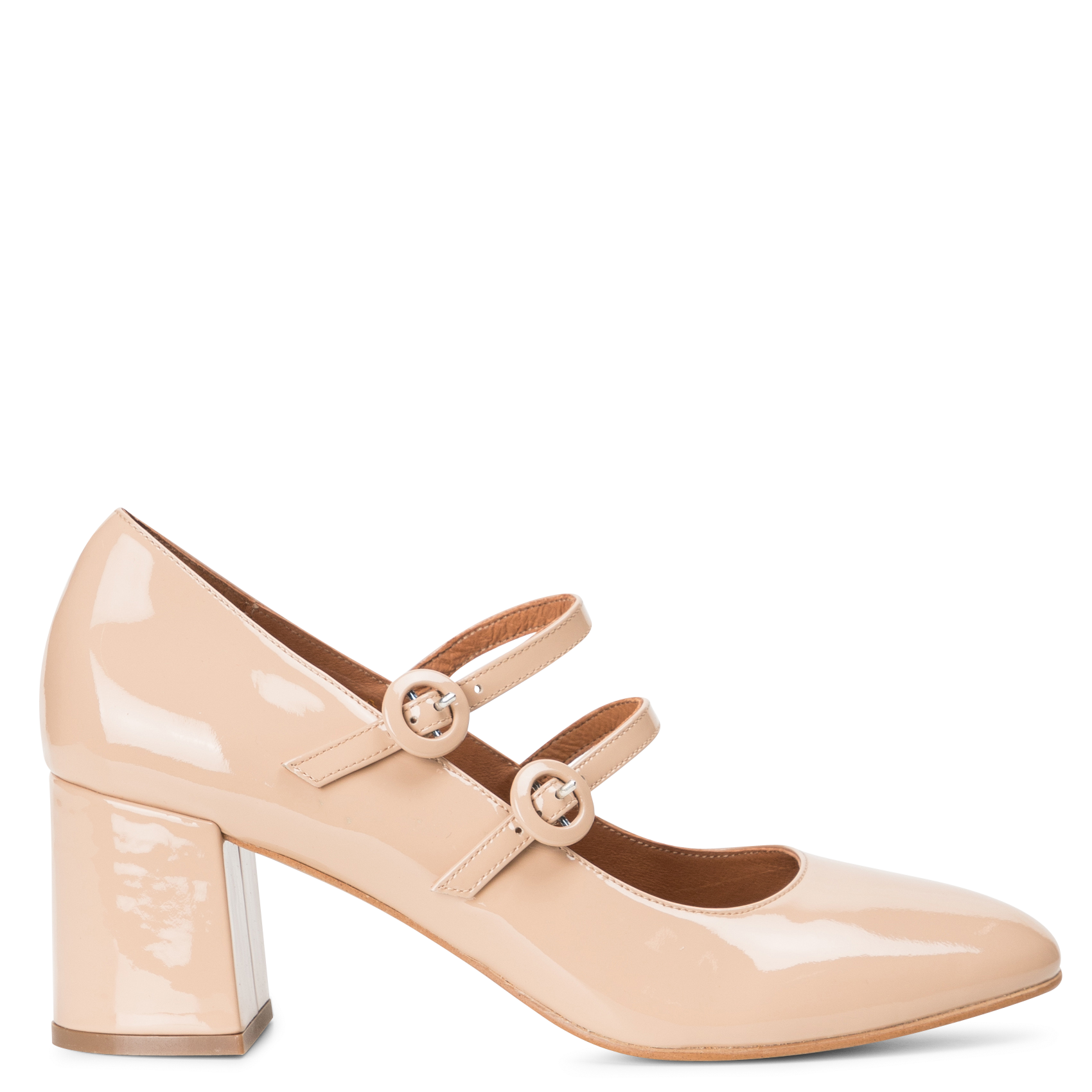 cremefarbene spangenpumps