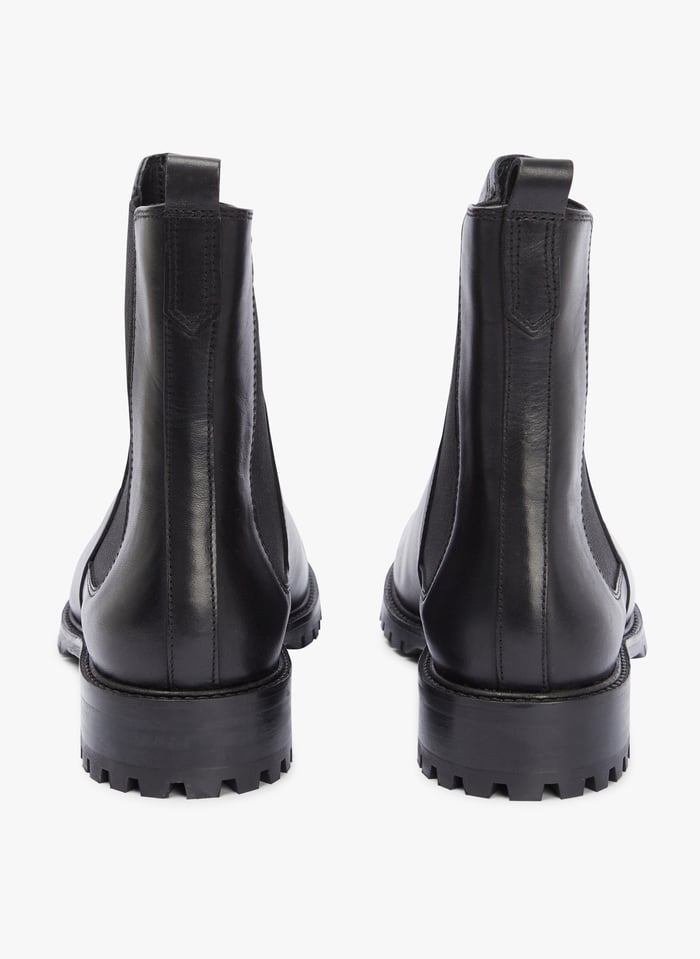 Leather Ankle Boots Noir Rivecour Women Place des Tendances