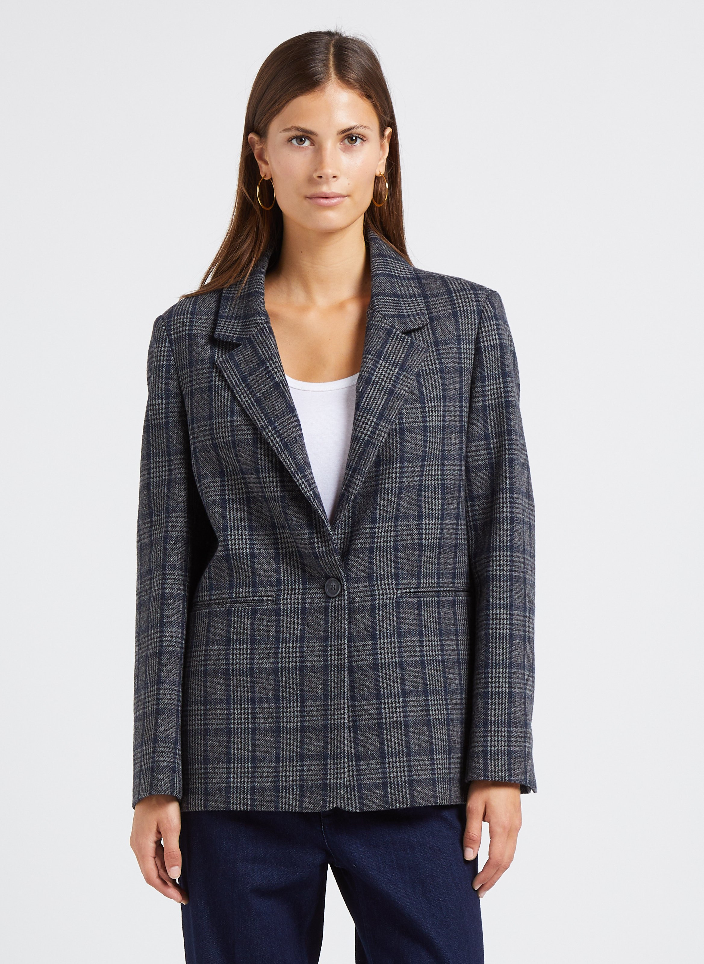 Blazer col tailleur   SWILDENS Bleu