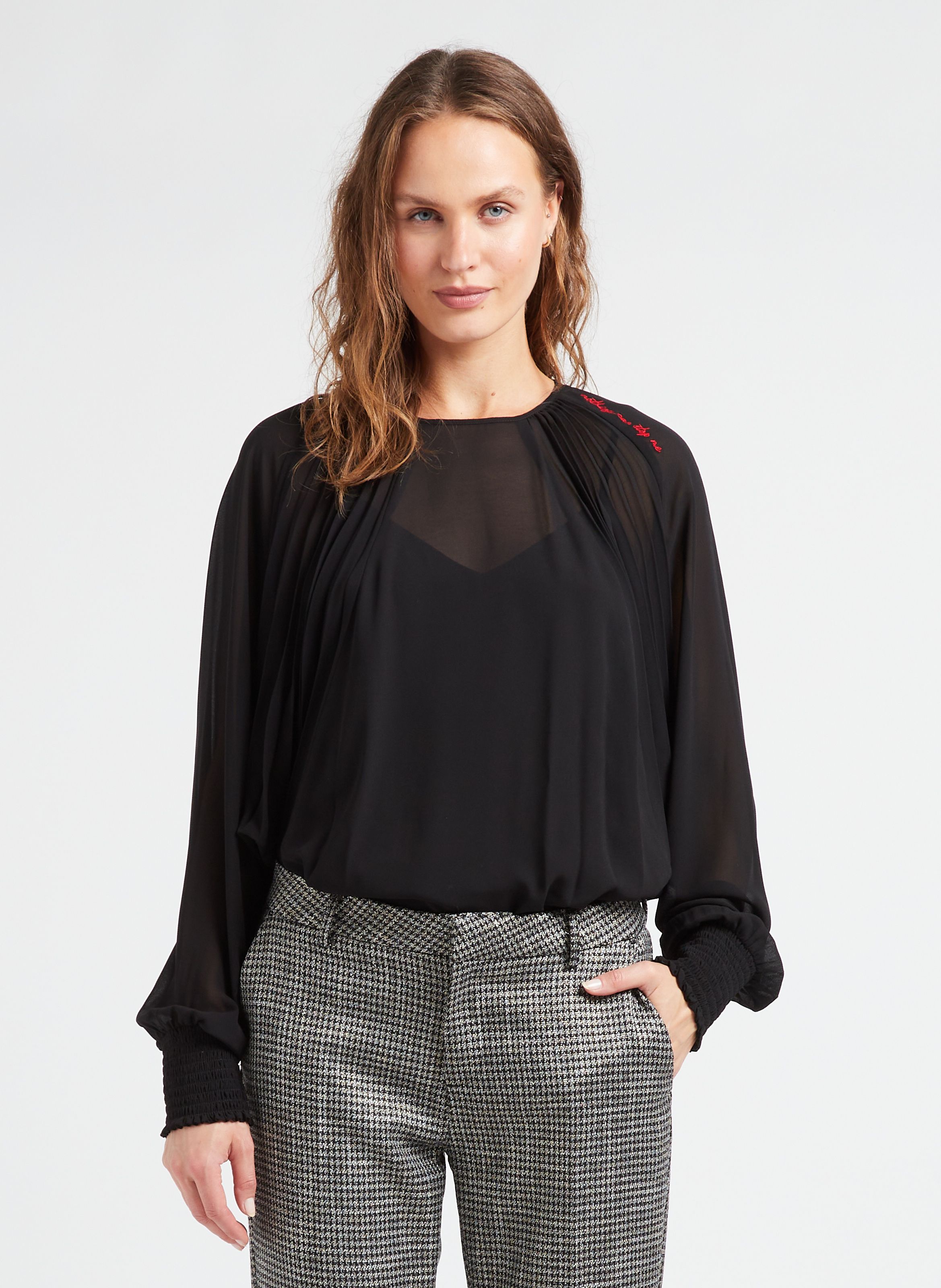 Blouse noir outlet femme