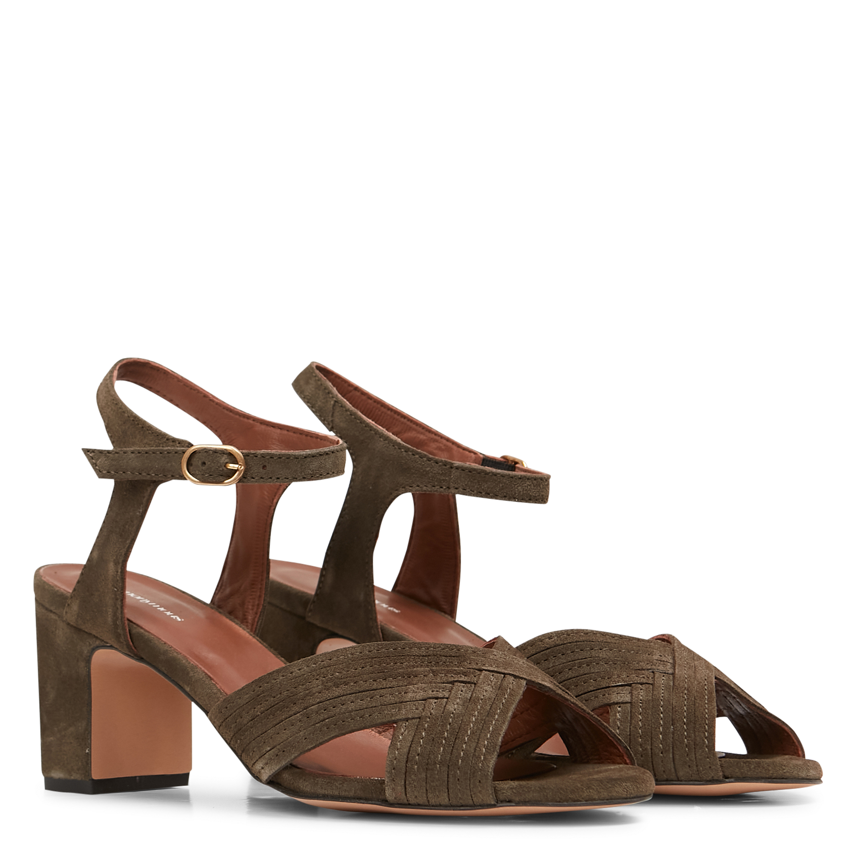 Leren sandalen met hak ANONYMOUS COPENHAGEN Groen