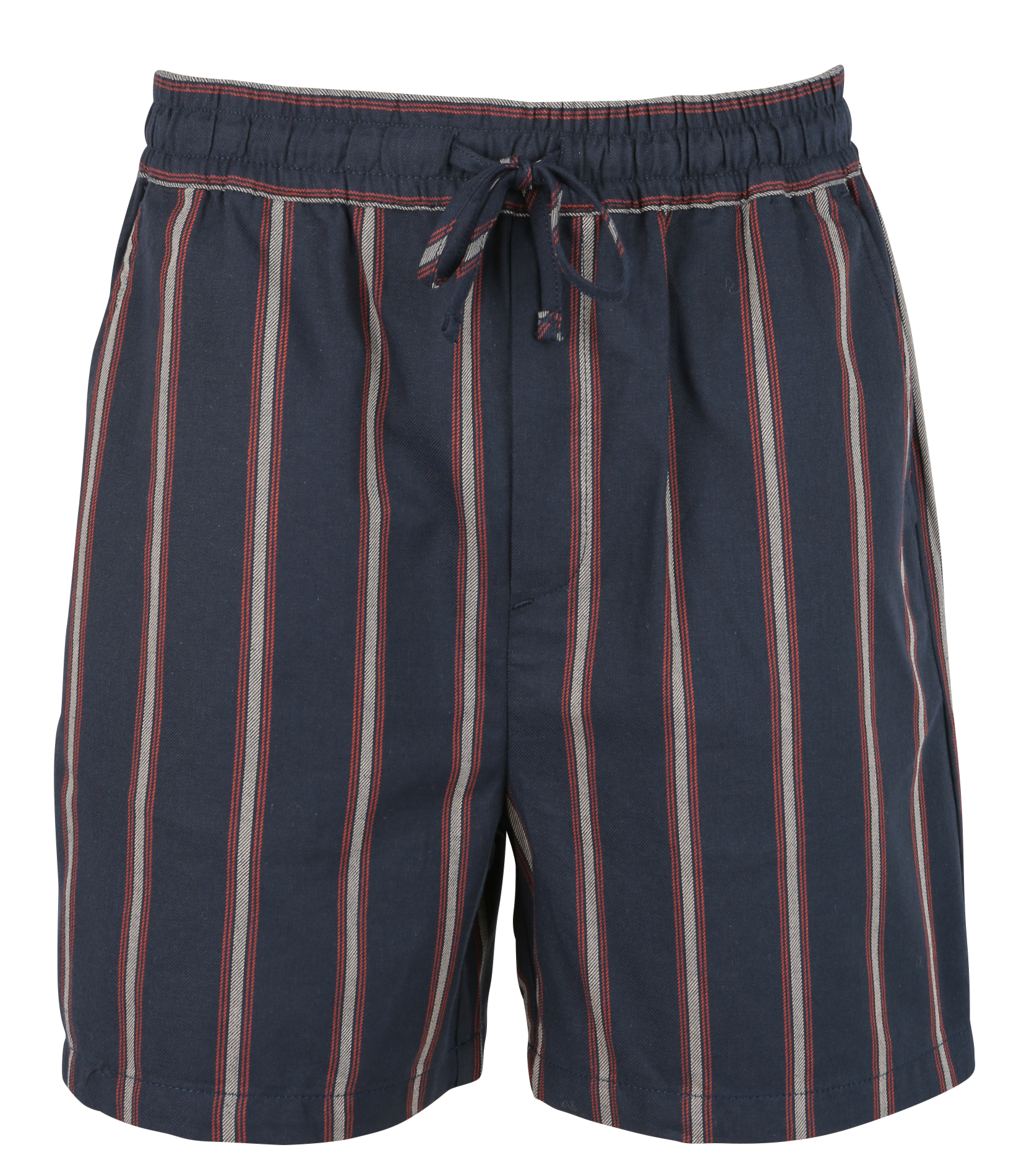 Striped straight-leg cotton shorts LES DEUX Blue