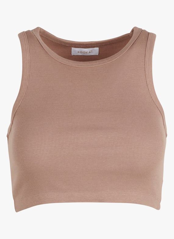 Korte Tanktop Van Gemengd Katoen Beige Kookai Dames 71TS30 BEIGE BEIGE Place des Tendances Nederland