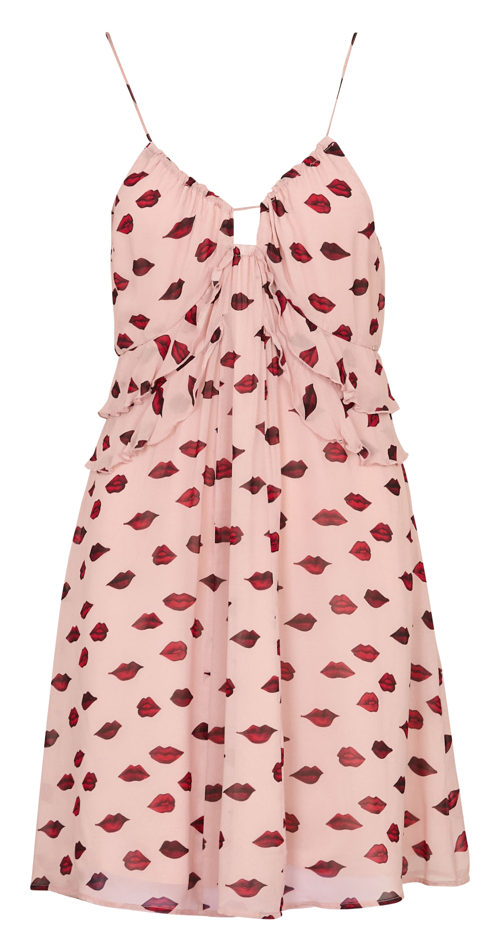 Korte jurk met V-hals en print IKKS Pink