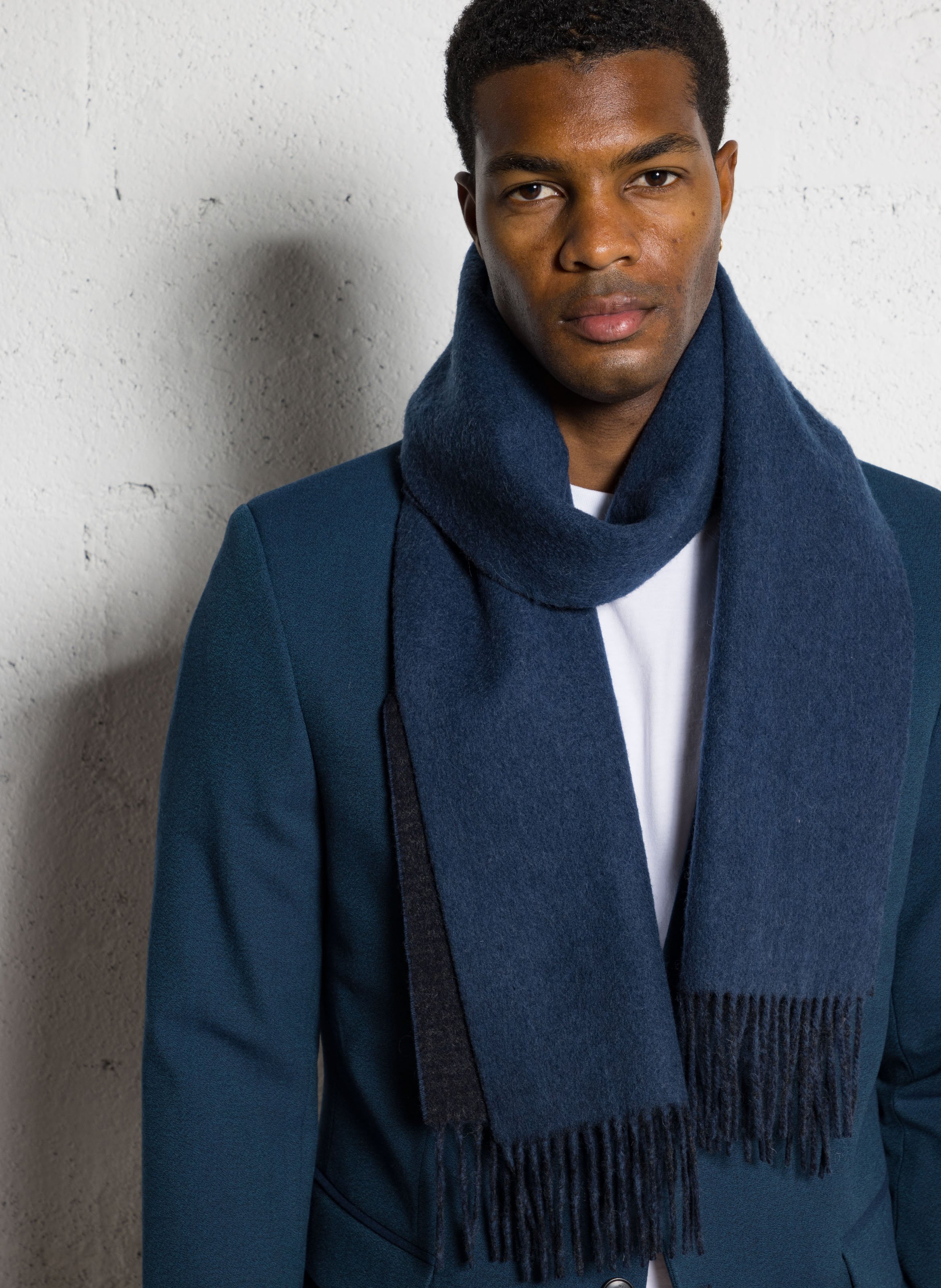 Checked alpaca wool scarf IKKS Grey