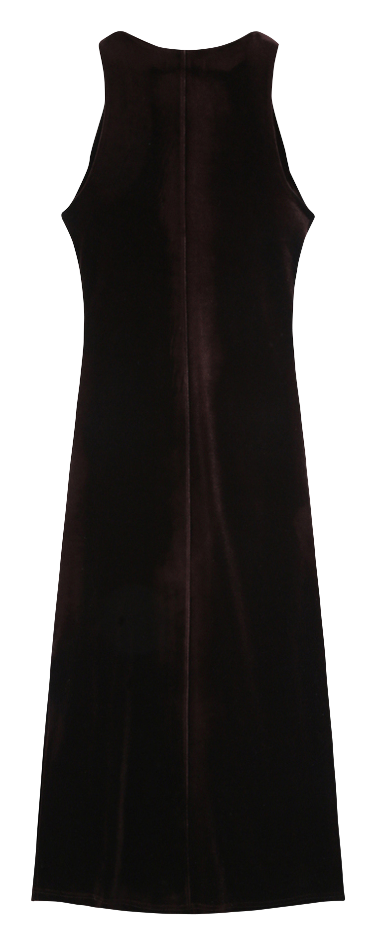 Sleeveless draped velvet dress GRACE ET MILA Brown