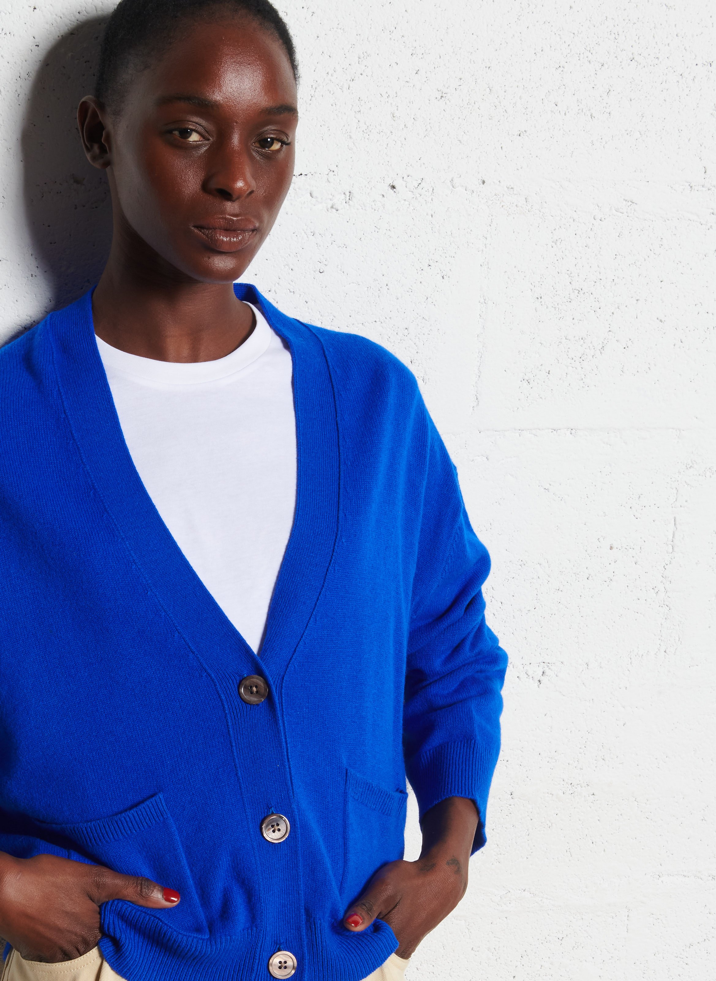 Halflang vest van wolmix Romane BELLEROSE Blauw