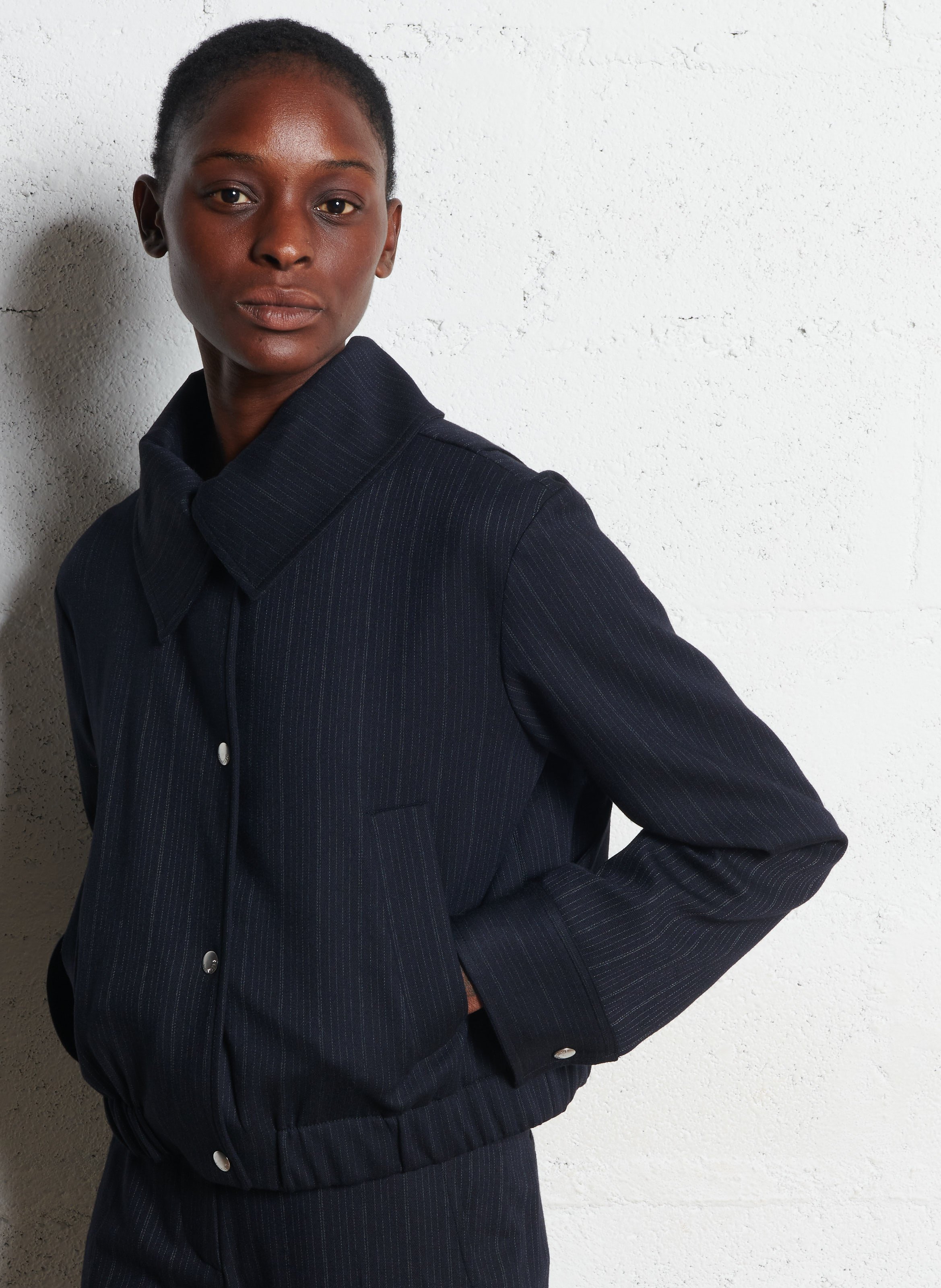 Veste col classique rayée  MARGAUX LONNBERG Bleu