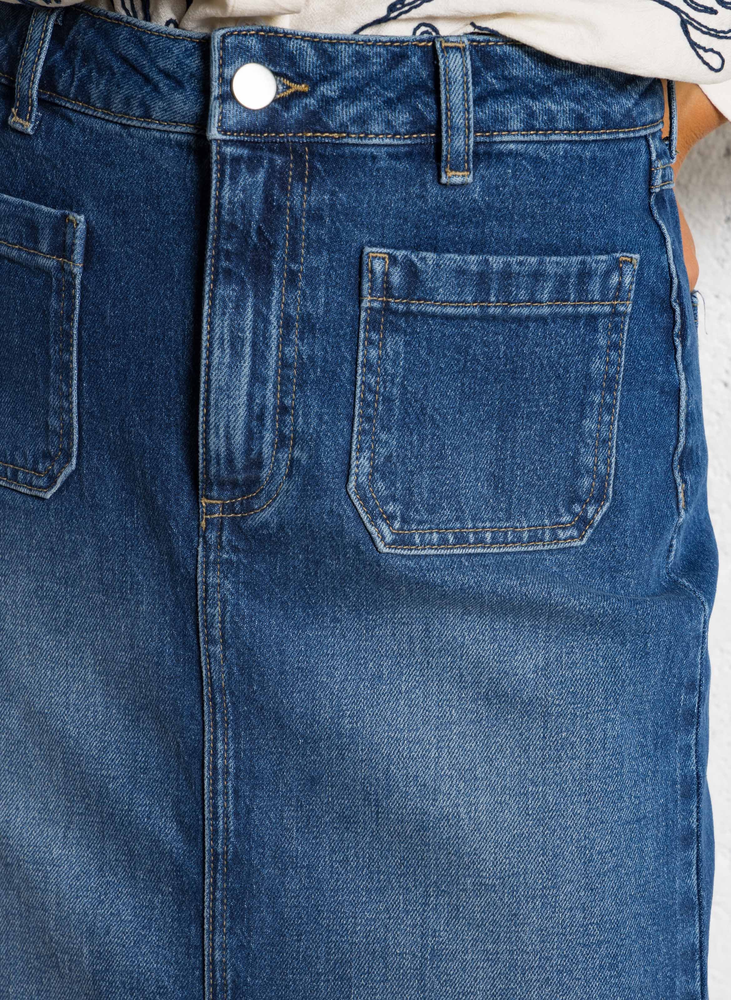 Slit denim midi skirt MAISON 123 Blue