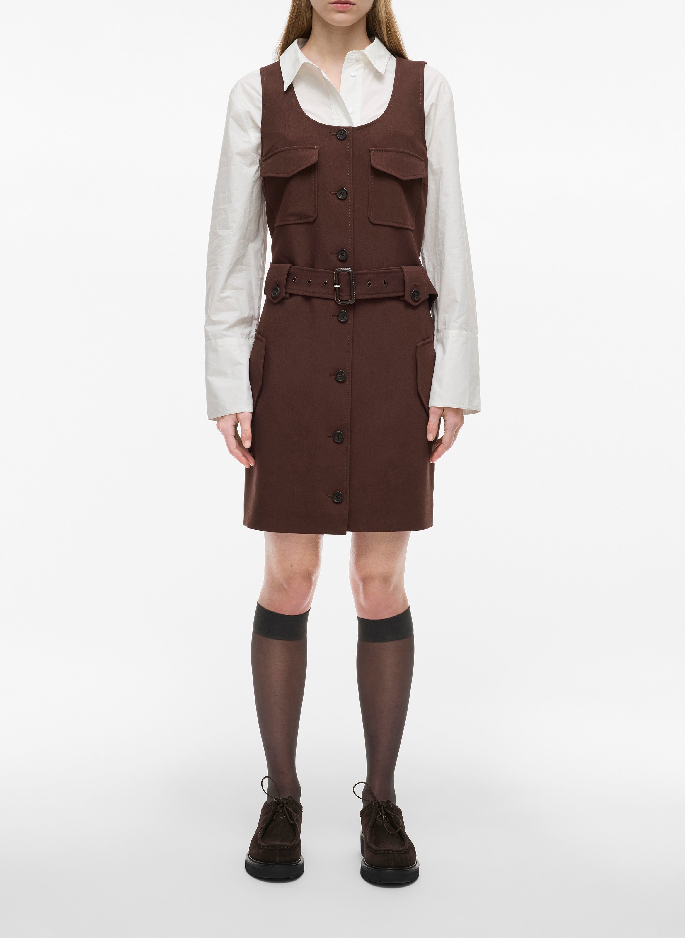 Bluse aus Bio-Baumwolle mit klassischem Kragen ROUGE EDIT Beige