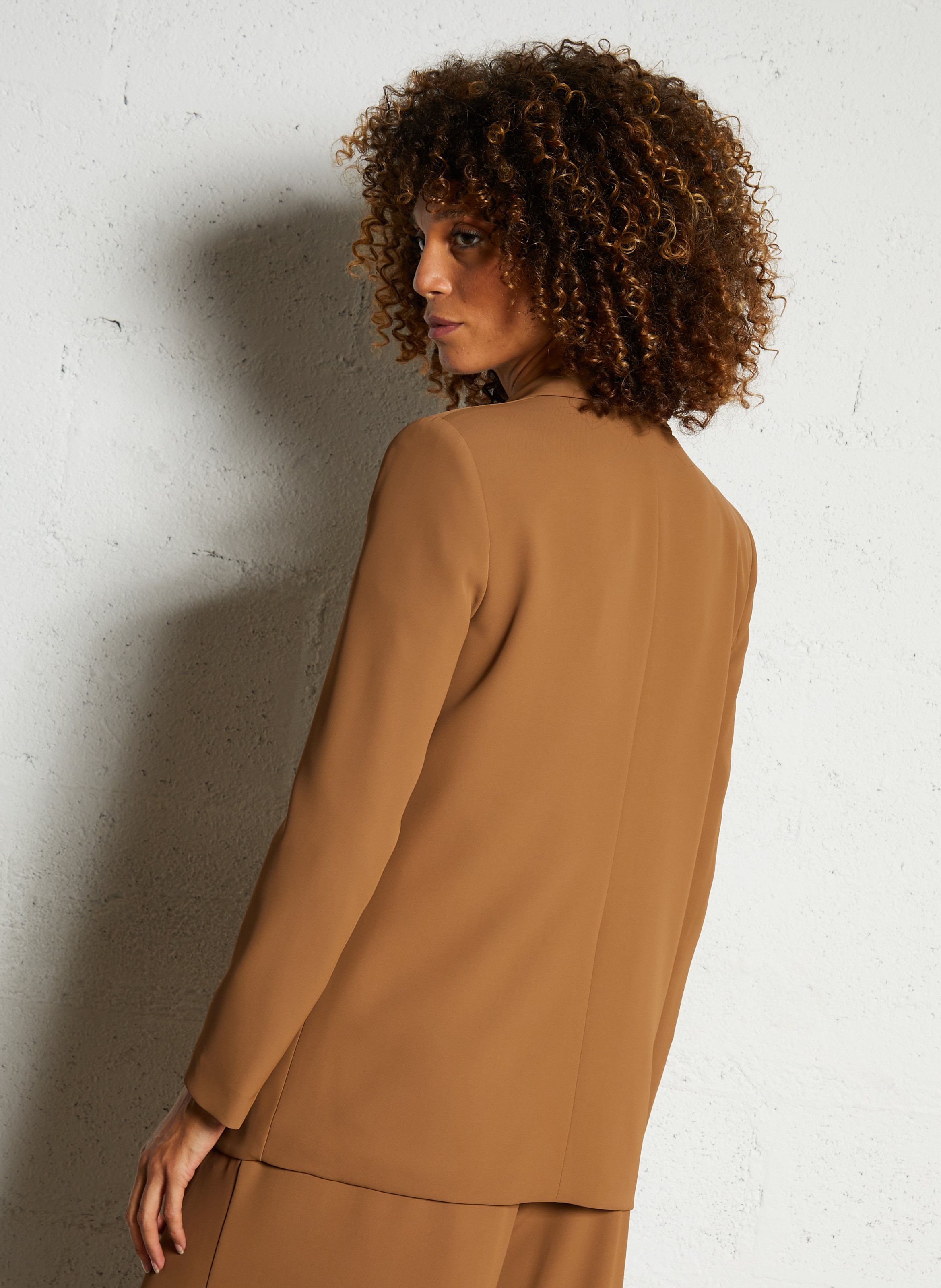 Cotton-blend cardigan with tailored collar IMPERIAL Brown