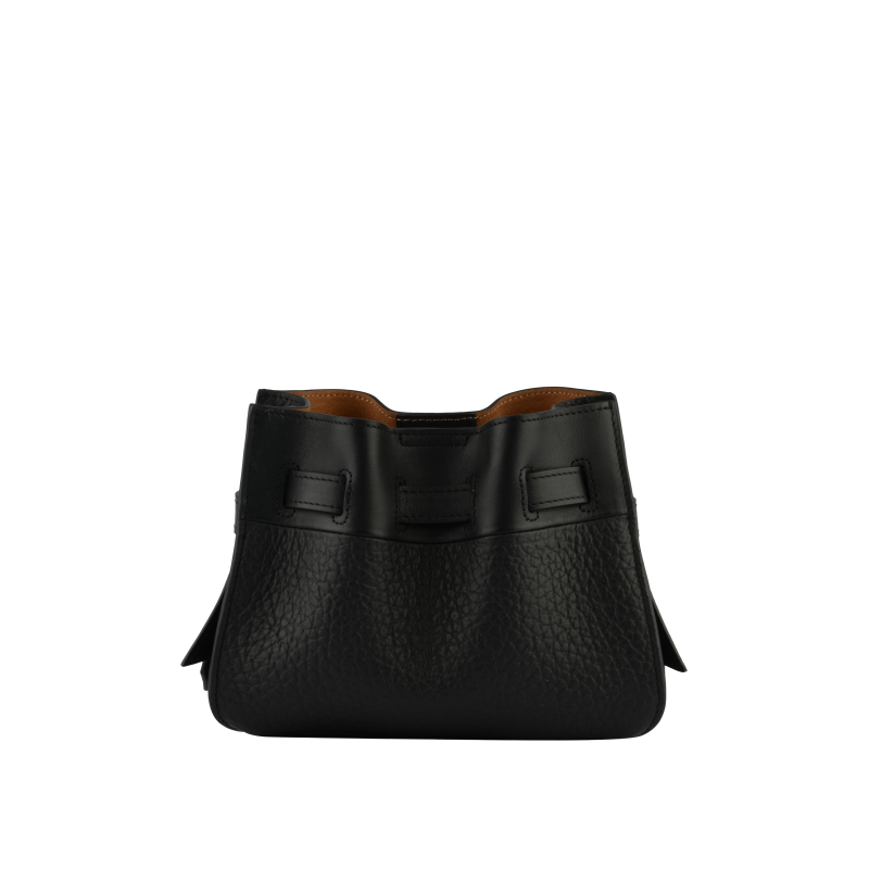 Shoulder bag - cowhide leather POURCHET Black