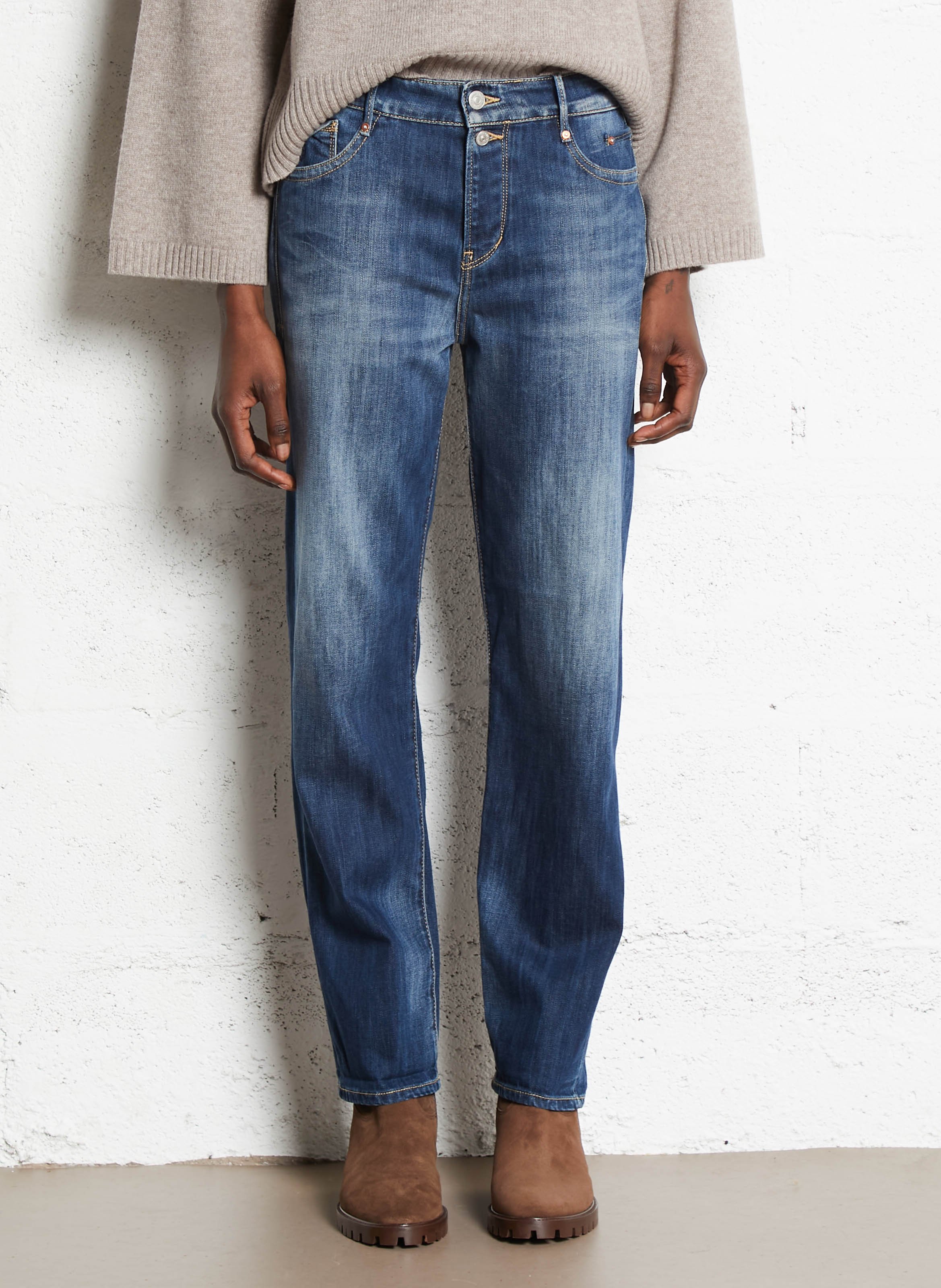 Jean droit en coton mélangé LE TEMPS DES CERISES Bleu